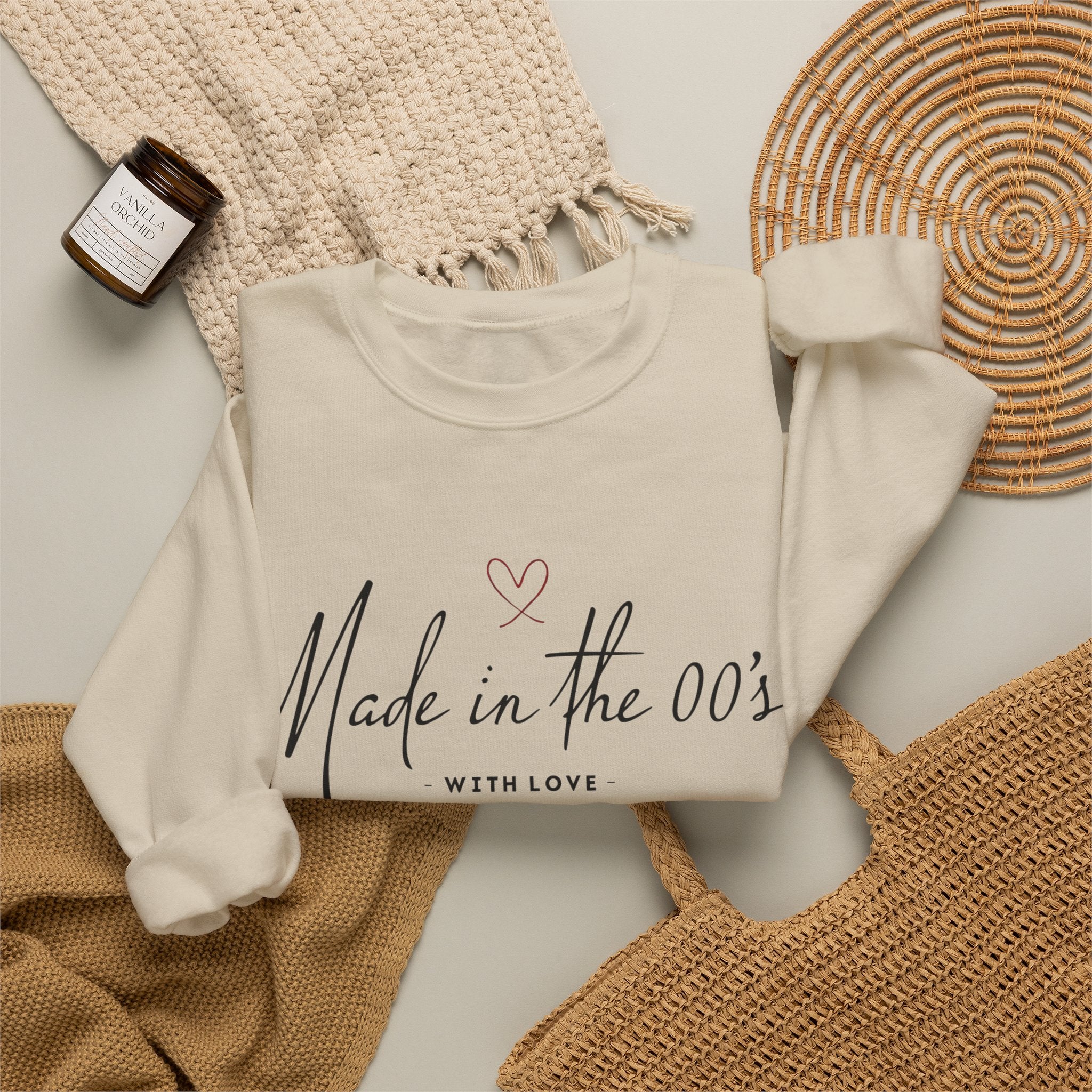 Made in the 00's Crewneck Sweatshirt — Retro 2000s Born With Love Pullover