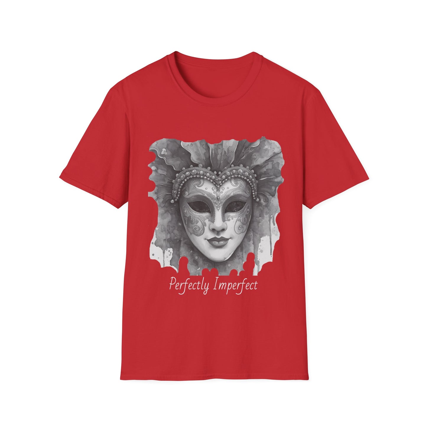 Masquerade Face T-Shirt — "Perfectly Imperfect" Watercolor Mask Tee