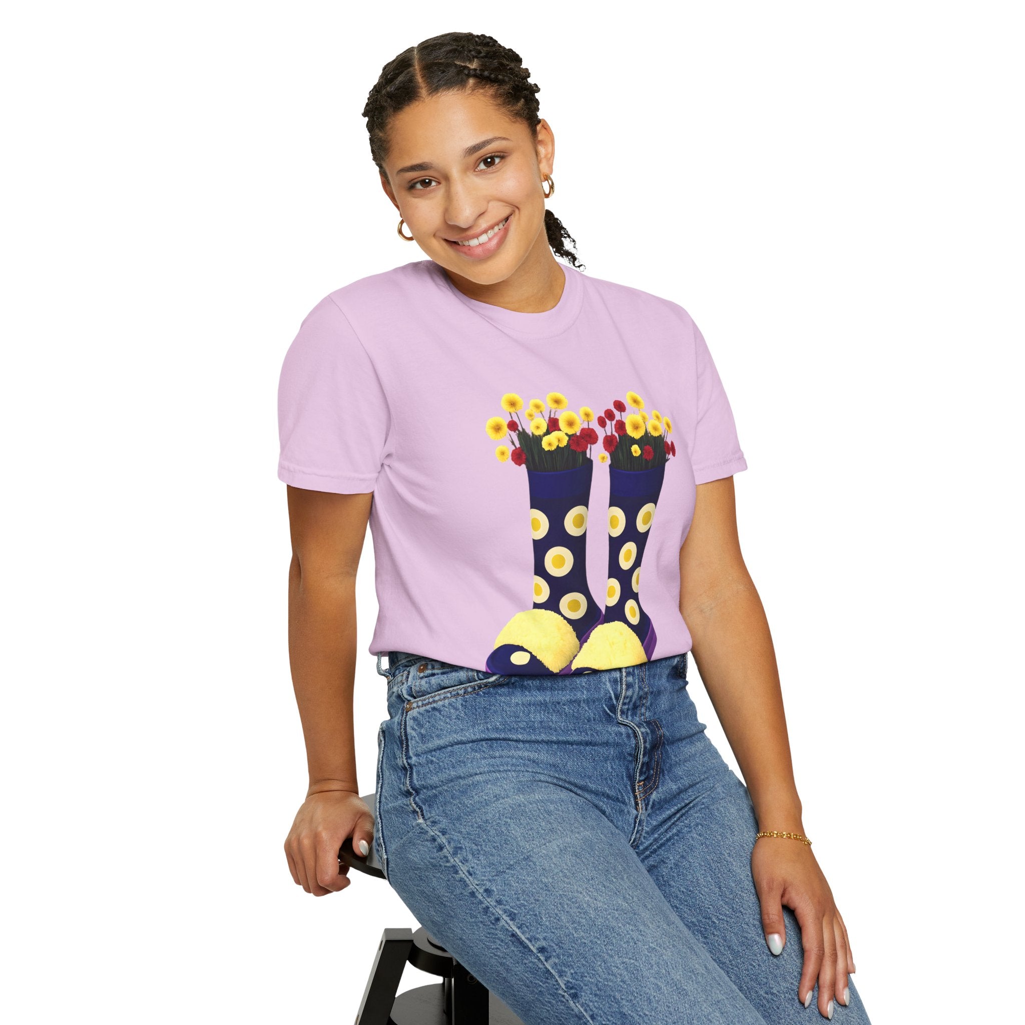 Step Into Kindness T-Shirt – Floral Rain Boot Graphic Tee