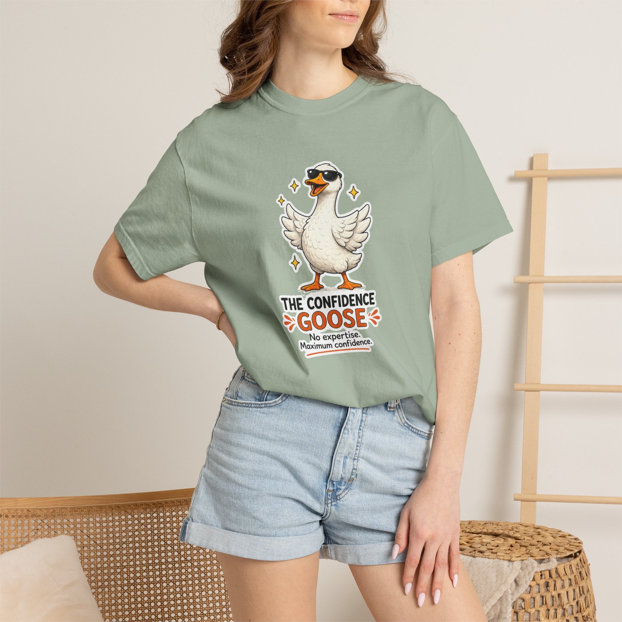 Confidence Goose T-Shirt — Funny Motivational Graphic Tee