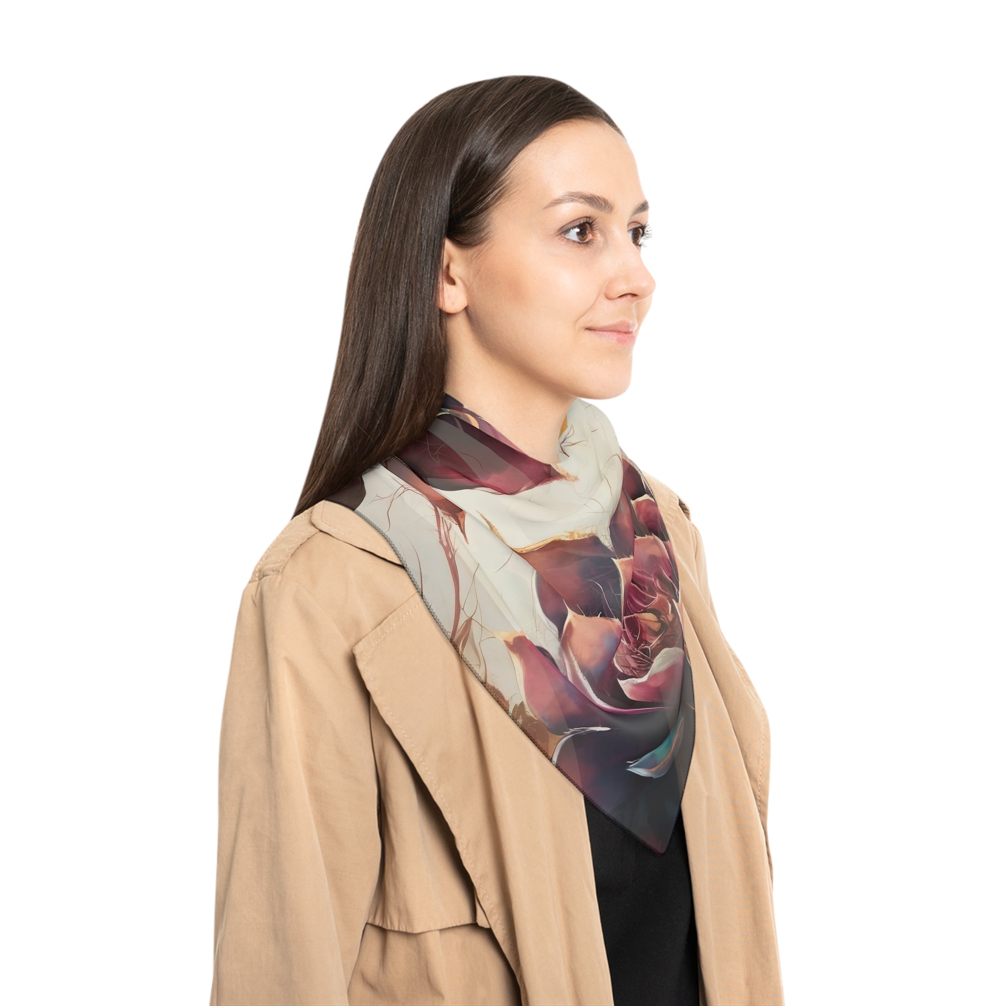Vibrant Succulents Silk-Look Scarf — Soft Garden Print