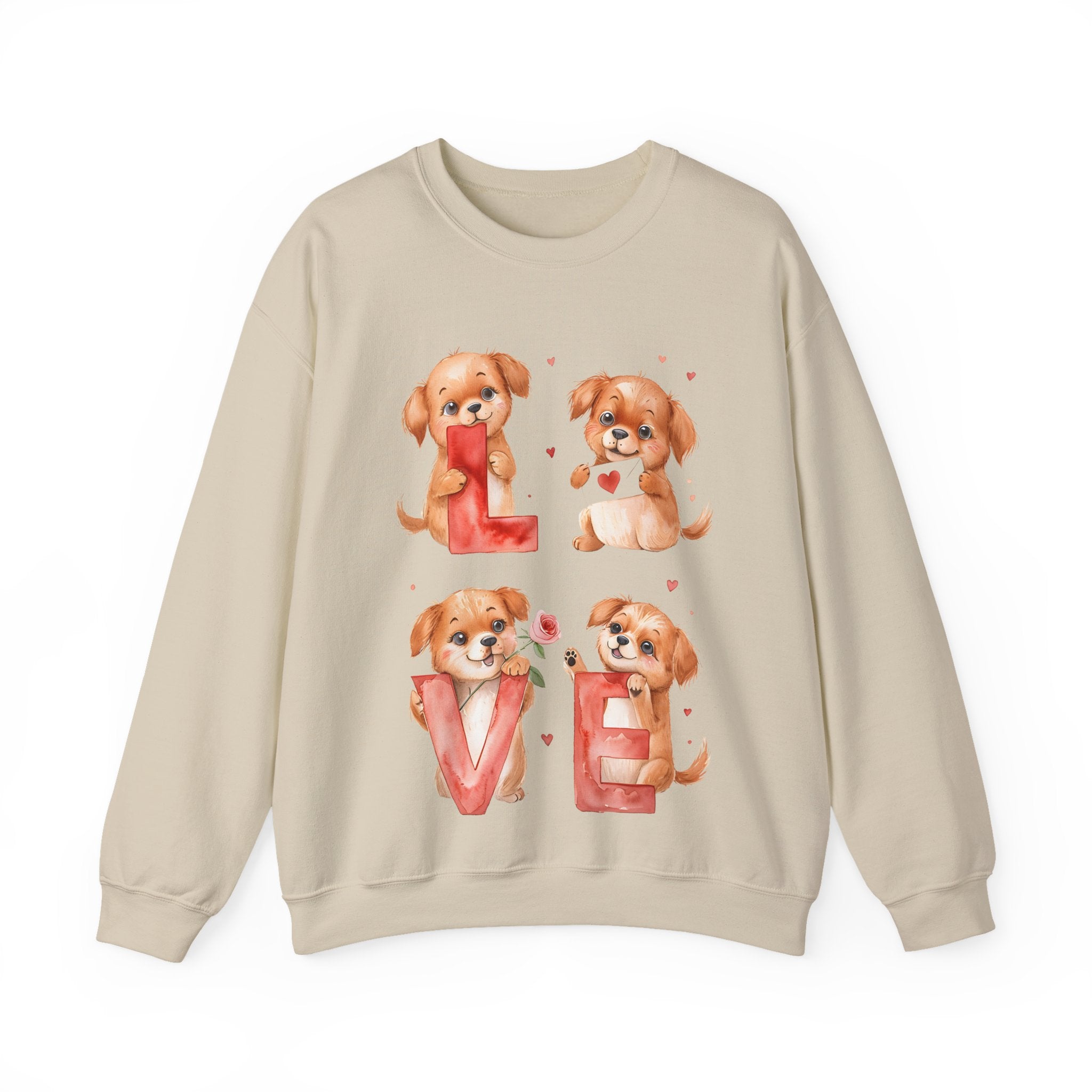 Unisex Heavy Blend Crewneck, Couple Matching Sweatshirts, Cute Dog Design - Love Day Gift, Valentine's Day Outfit, Gift for Him or Her