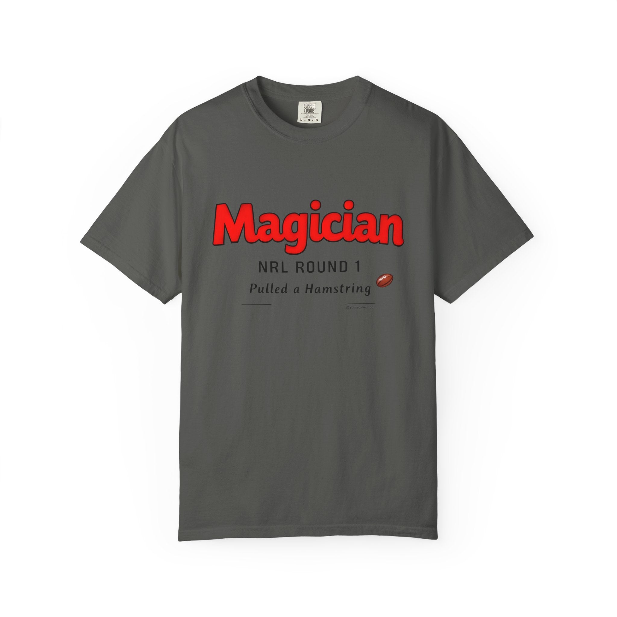 Magician "HG" NRL Round 1 Graphic T-Shirt — "Magician" Sports Humour Tee with Definition Print