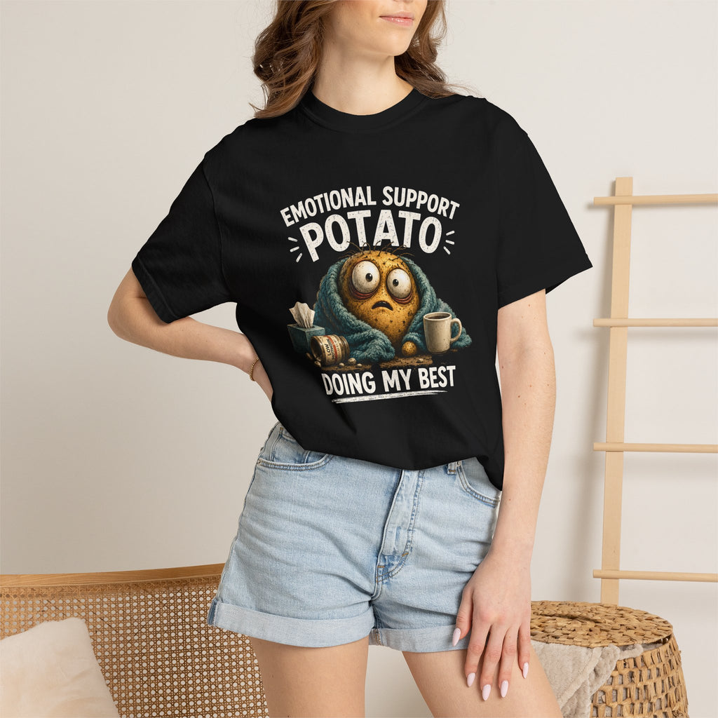 Emotional Support Potato T-Shirt — 'Doing My Best' Funny Comfort Tee