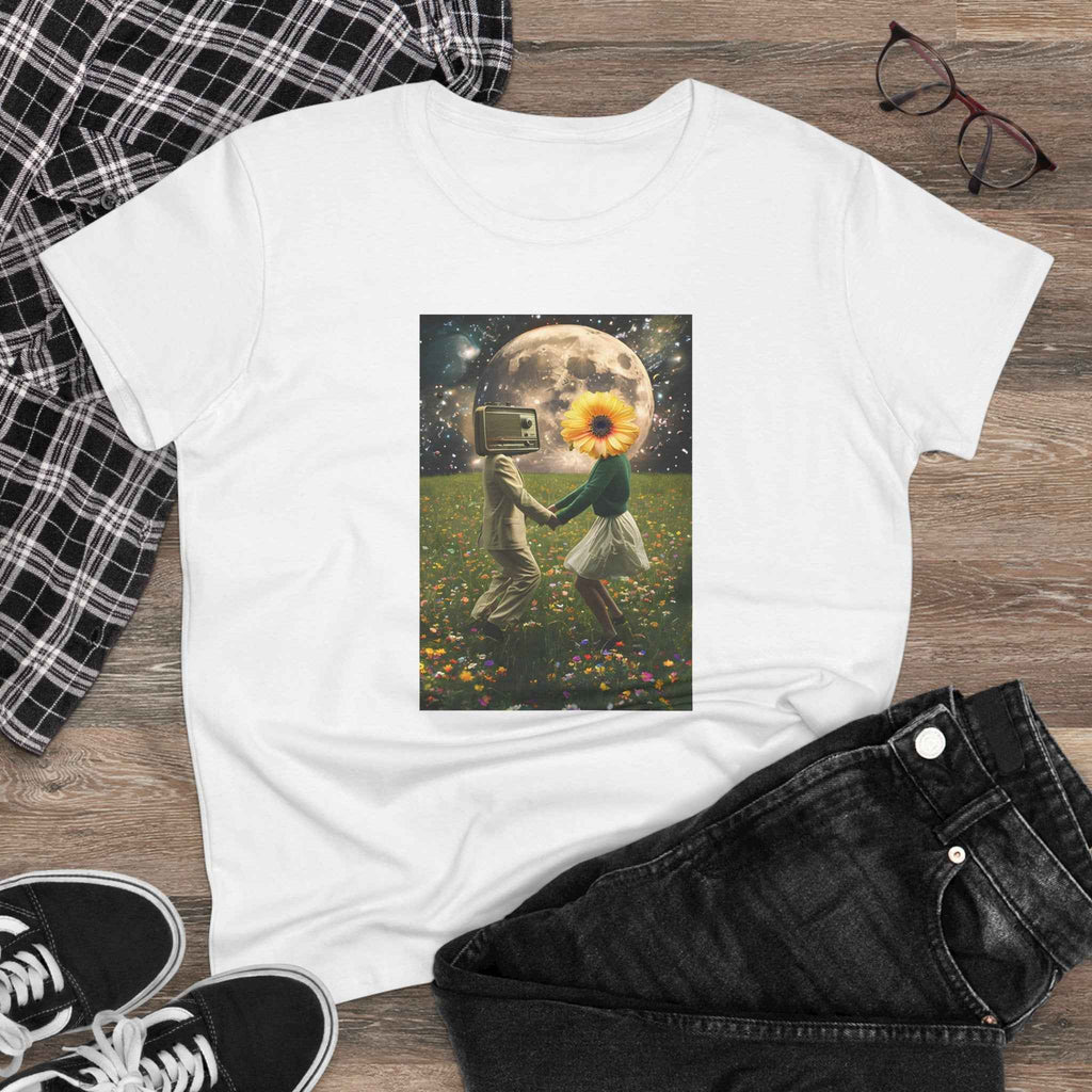 Whimsical Magic Grows Women's Tee, Unique Cotton T-Shirt, Wild Nature Graphic Shirt, Witchy Gift, Surreal Image