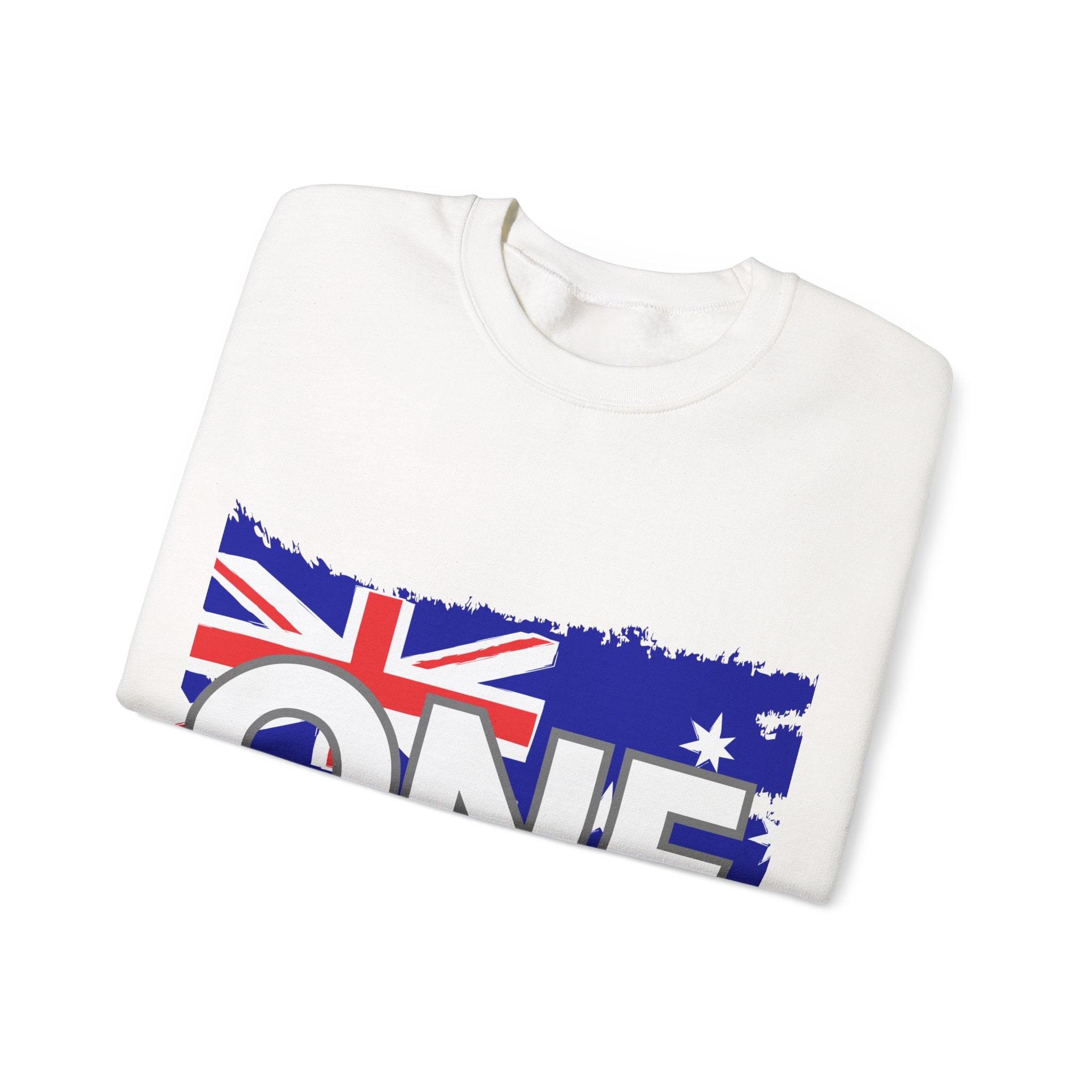 Australia ONE Torn Flag Crewneck Unity Sweatshirt – Patriotic Aussie Map Design