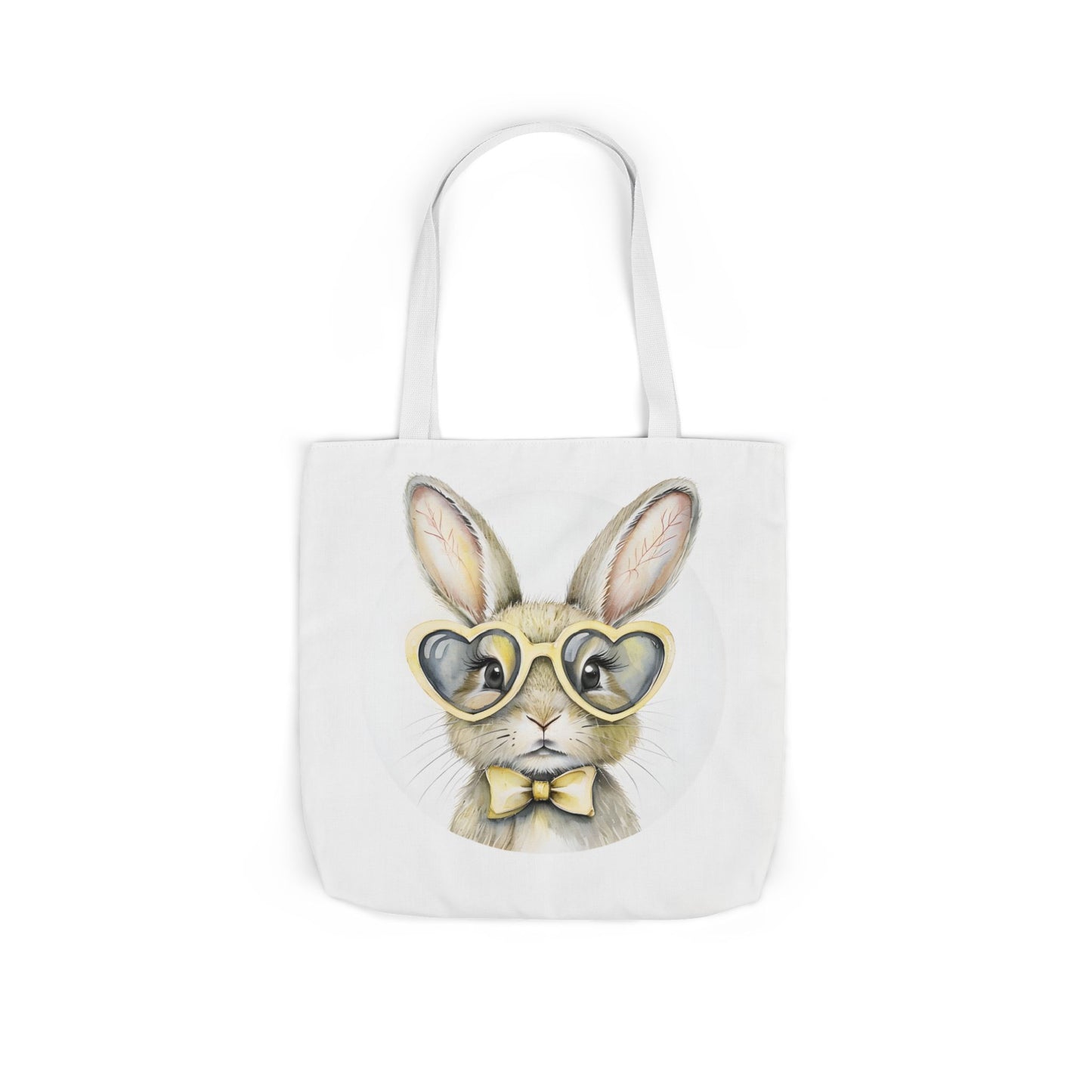 Chic Double Sided Bunny Canvas Tote Bag, Cute Eco-Friendly Shopper, Rabbit Gift, Spring Picnic, Easter Tote, Stylish Animal Art