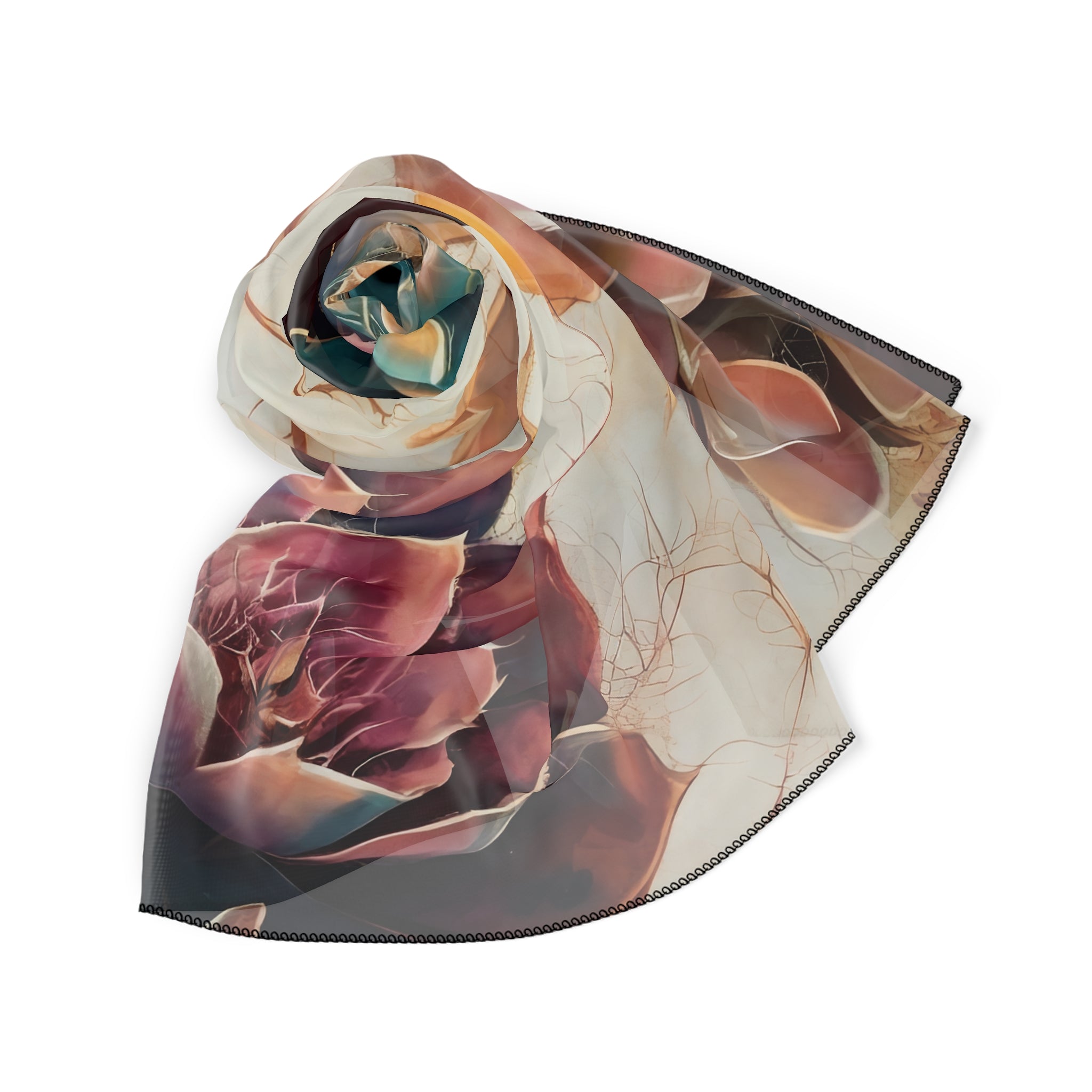 Vibrant Succulents Silk-Look Scarf — Soft Garden Print