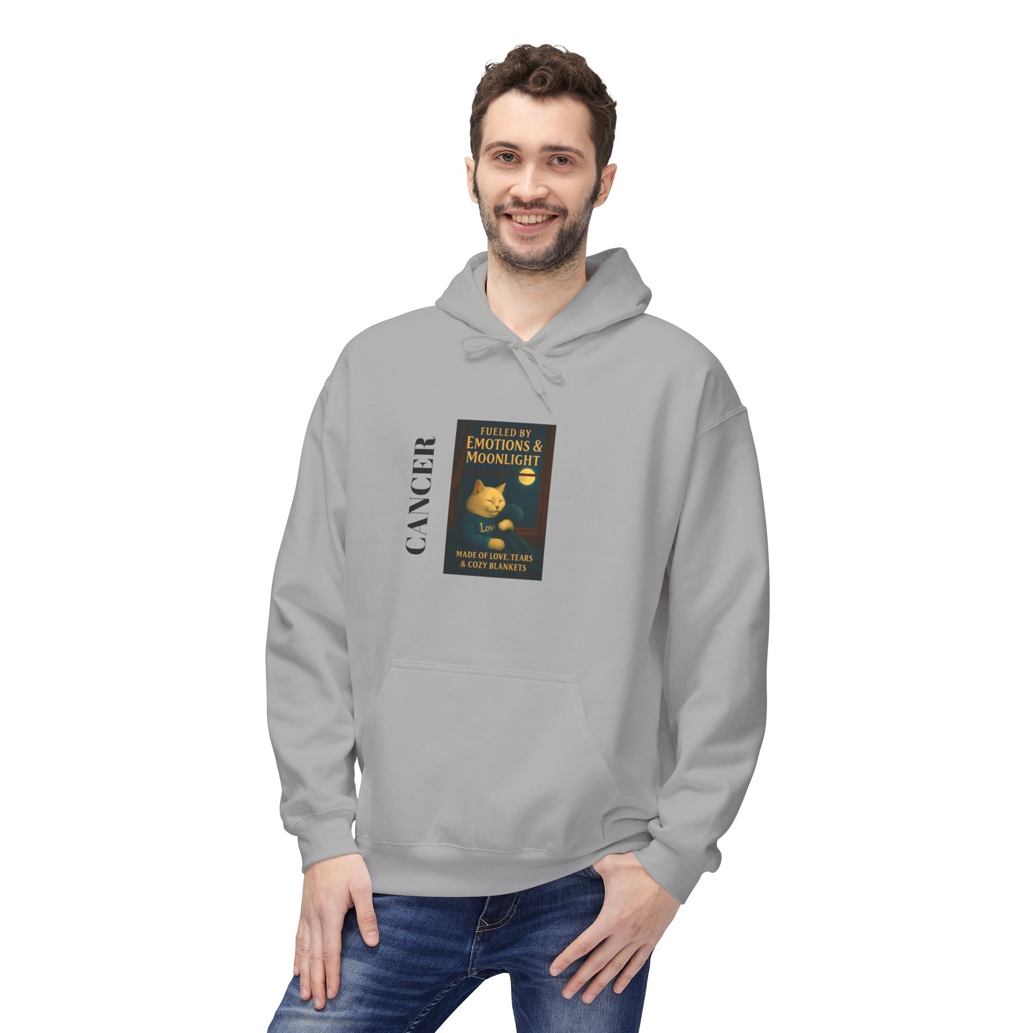 Cancer Zodiac Cat Moonlight Hooded Sweatshirt