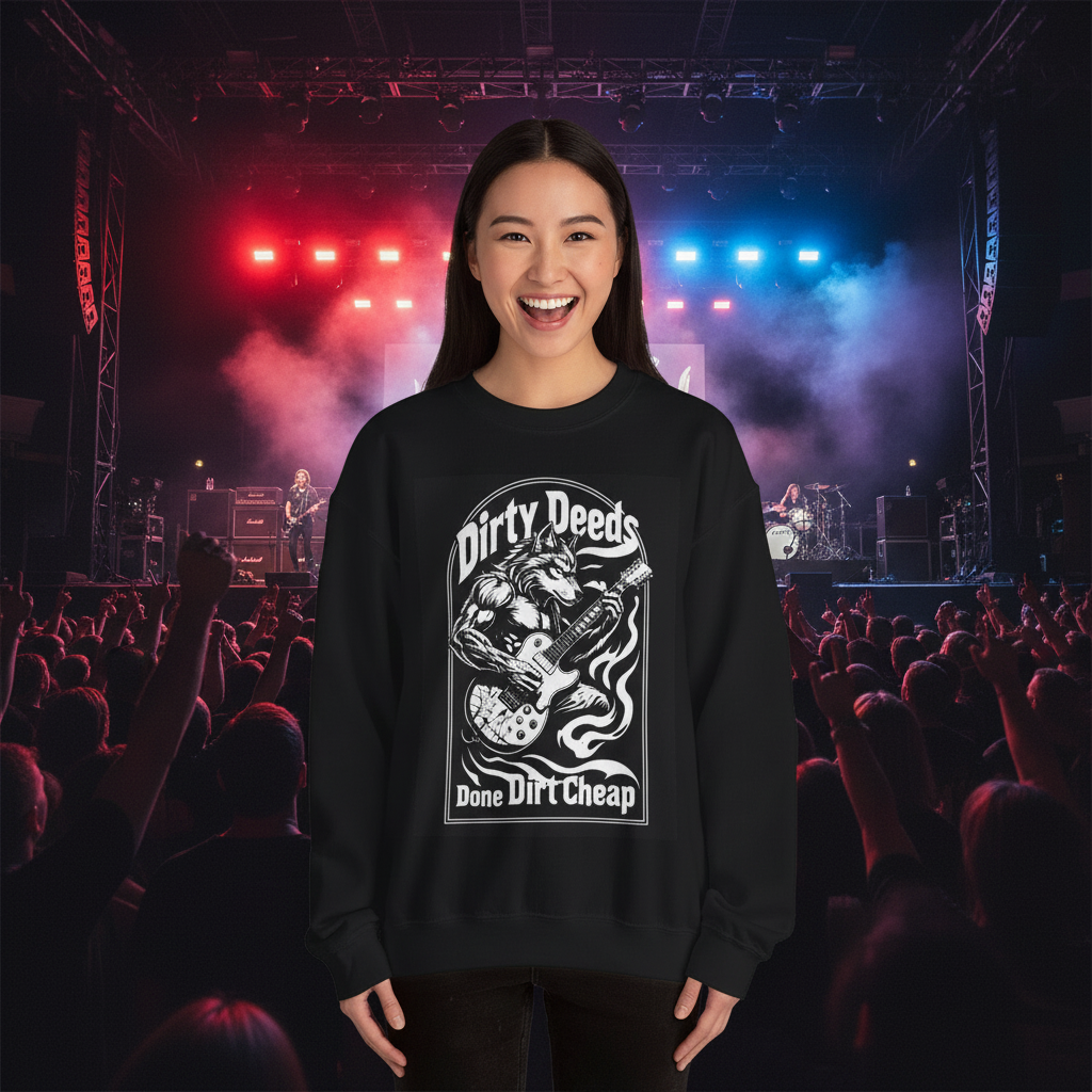 Dirty Deeds Unisex Heavy Blend, Unique, Fun, Crewneck Sweatshirt