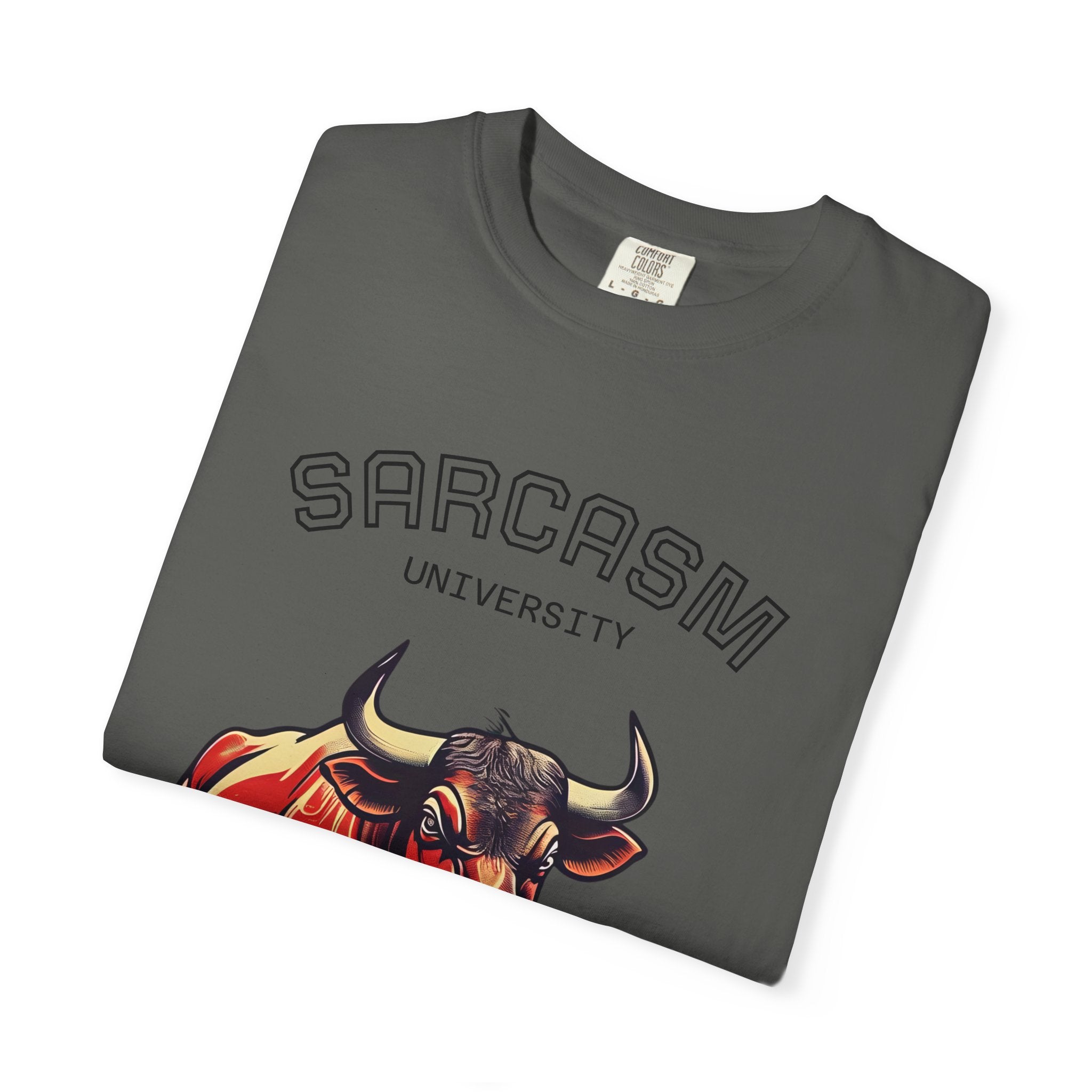 Sarcasm University Funny Bull Shit T-Shirt for a quirky gift, Casual Apparel, Perfect Gift for Birthdays, Unisex Tee