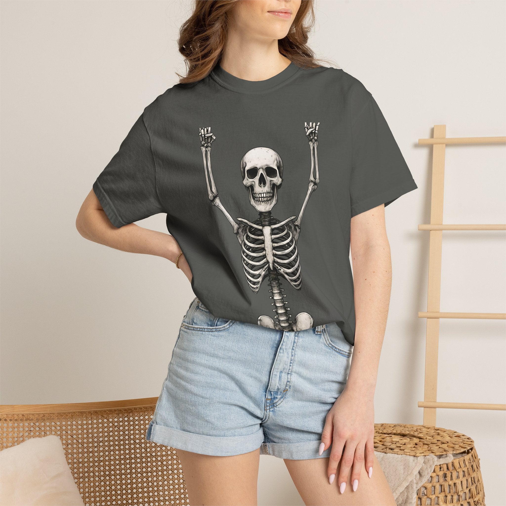 Hands Up, Vintage T-Shirt Skeleton Unisex Graphic