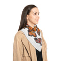 Butterflies Silk-Look Scarf — Butterflies Orange & Black Graphic Print