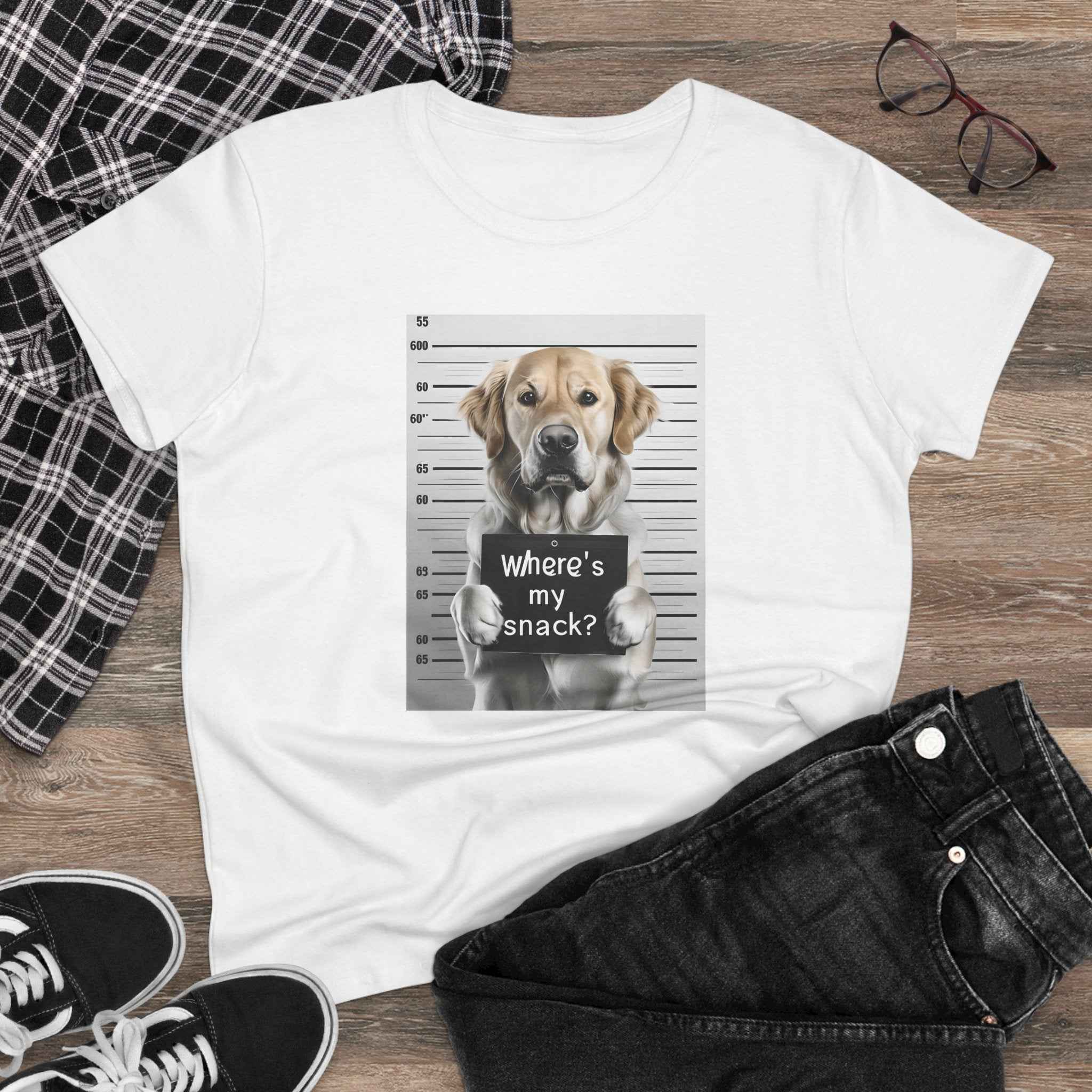 Funny Dog Tee - Where's My Snack? for Pet Lovers, Gift for Dog Moms, Casual Wear, Animal Humour, Cozy Everyday Top