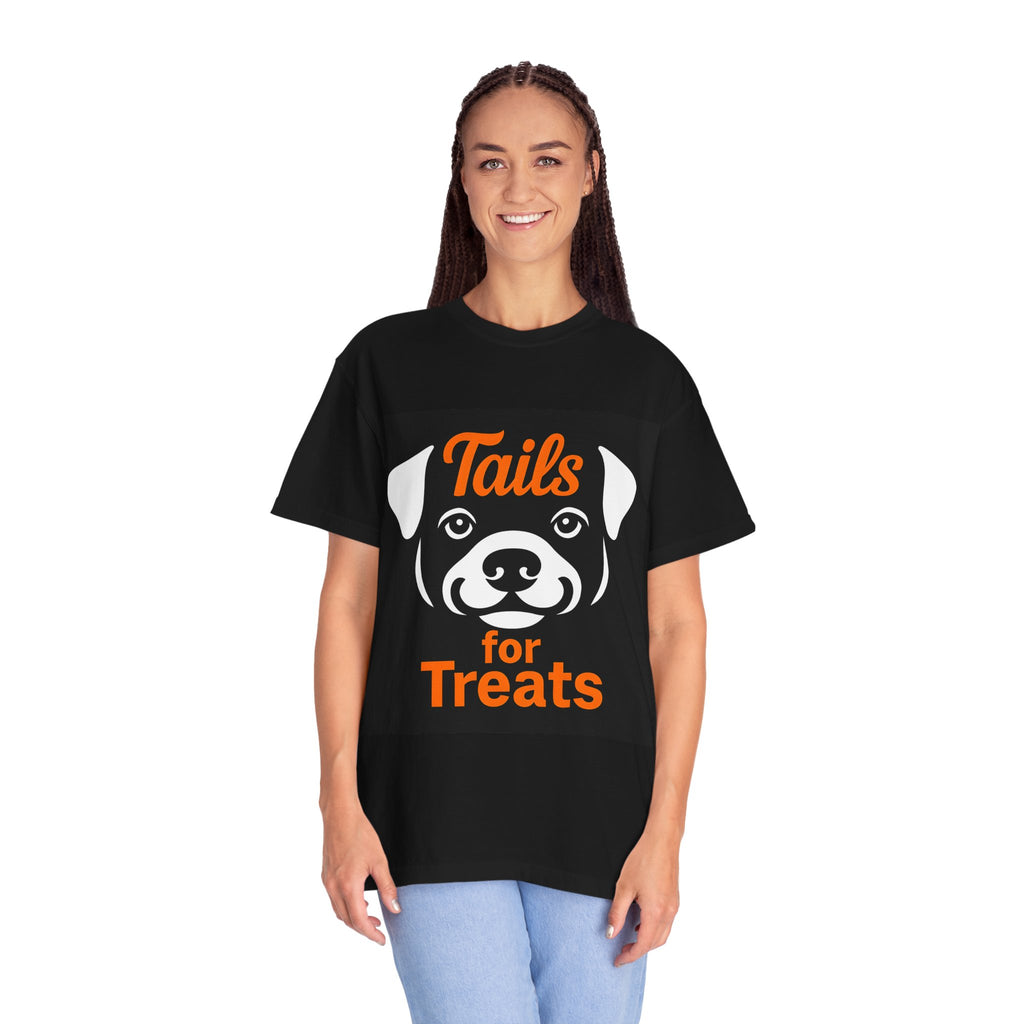 Tails for Treats Dog Lover T-Shirt, Unisex Tee for Animal Lovers, Pet Adoption Events, Gifts for Dog Owners, Fun Pet Apparel, Casual Wear