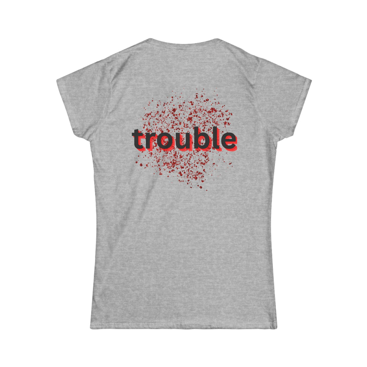Angel (front) / Trouble (back) Women's Tee — Playful Contrast Graphic Shirt