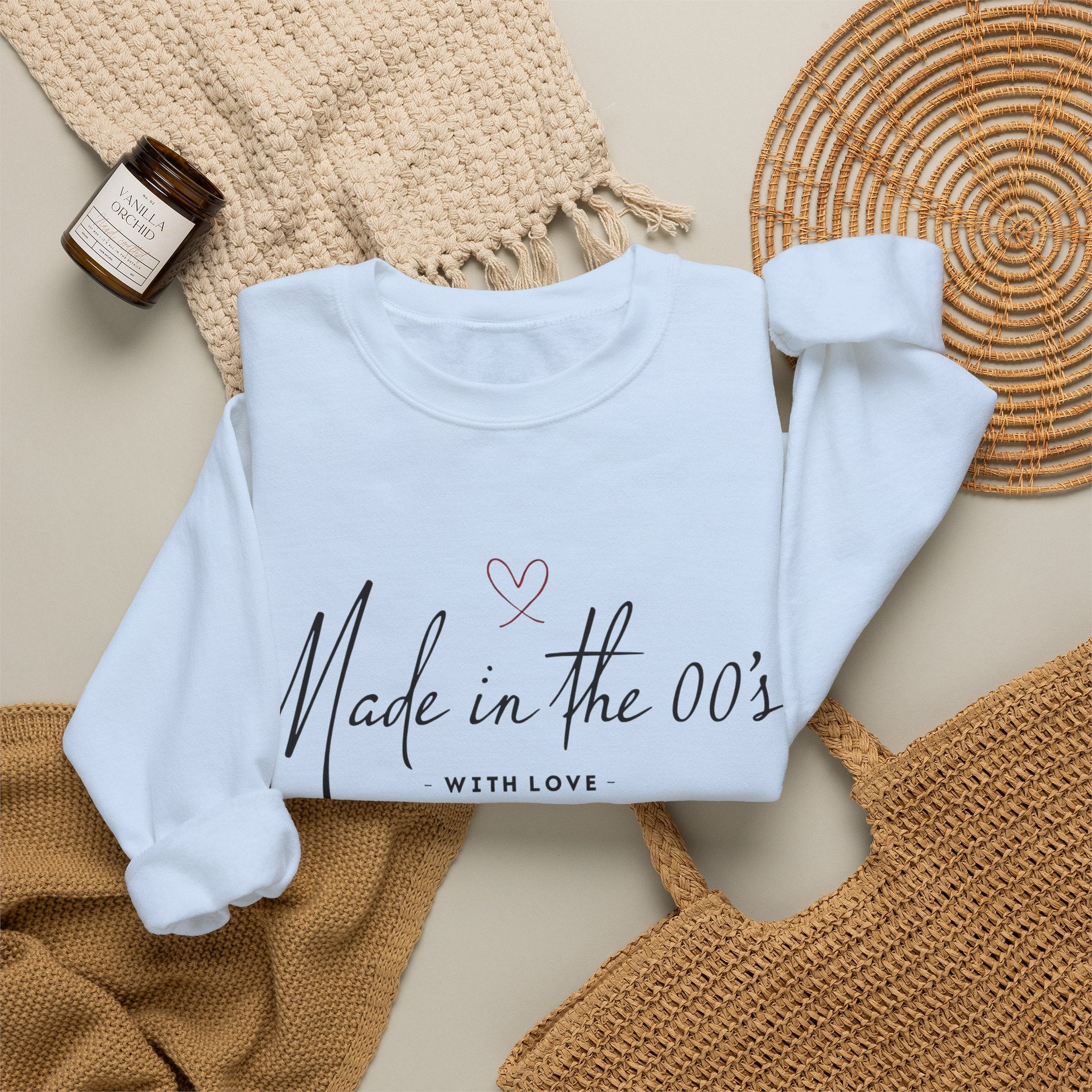Made in the 00's Crewneck Sweatshirt — Retro 2000s Born With Love Pullover