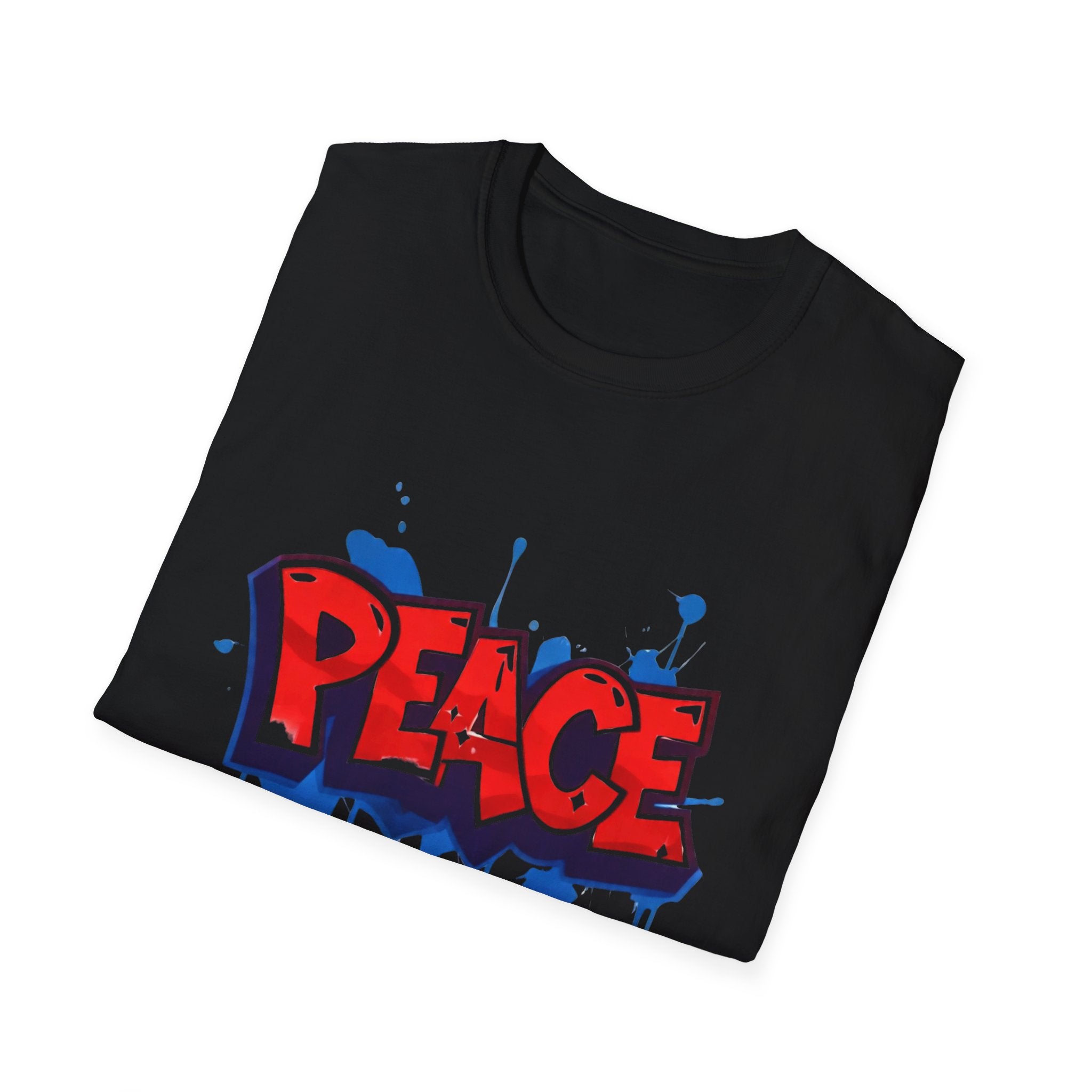 Red Peace Graffiti T-Shirt Ladies — Paint Drip Streetwear Tee