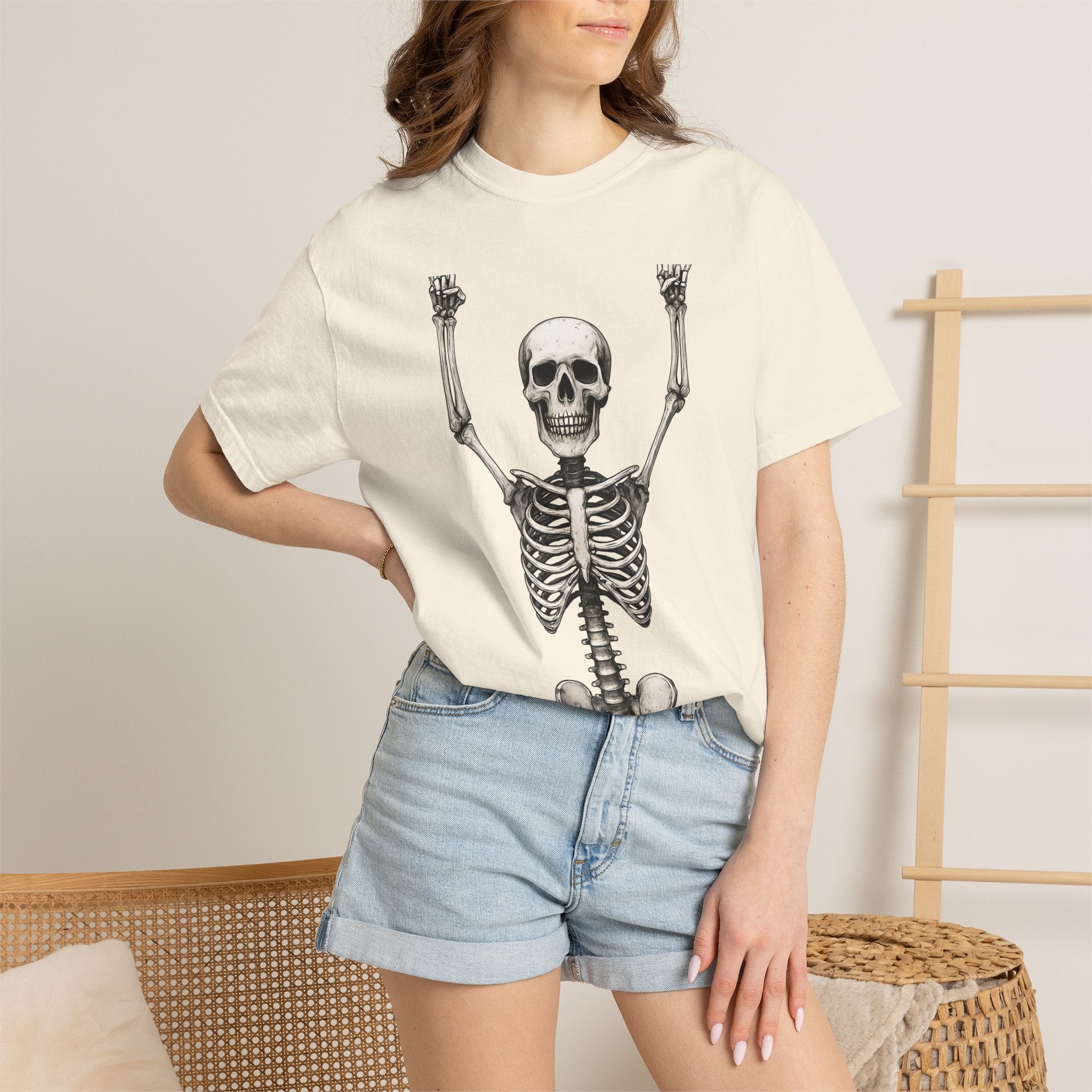 Hands Up, Vintage T-Shirt Skeleton Unisex Graphic