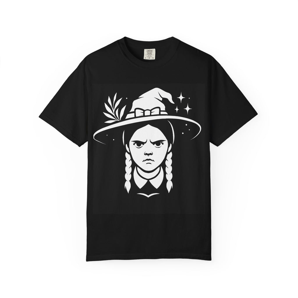 Witch Girl Graphic T-Shirt — Gothic Witch Hat Illustration