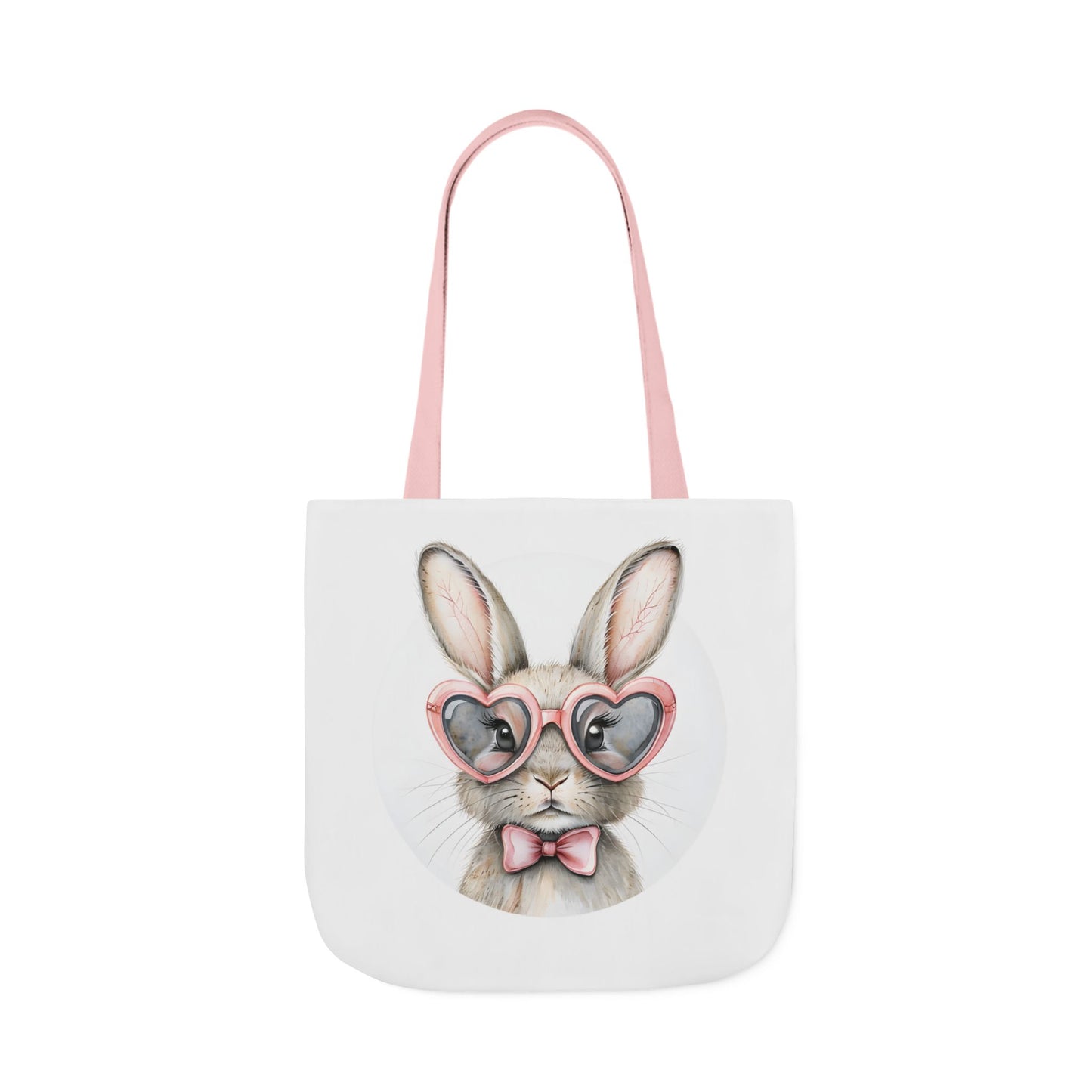 Cute Double Sided Bunny Canvas Tote Bag, Eco-Friendly Shopping Bag, Easter Gift, Spring Style Tote, Bunny Lover's Tote 3-Color Straps