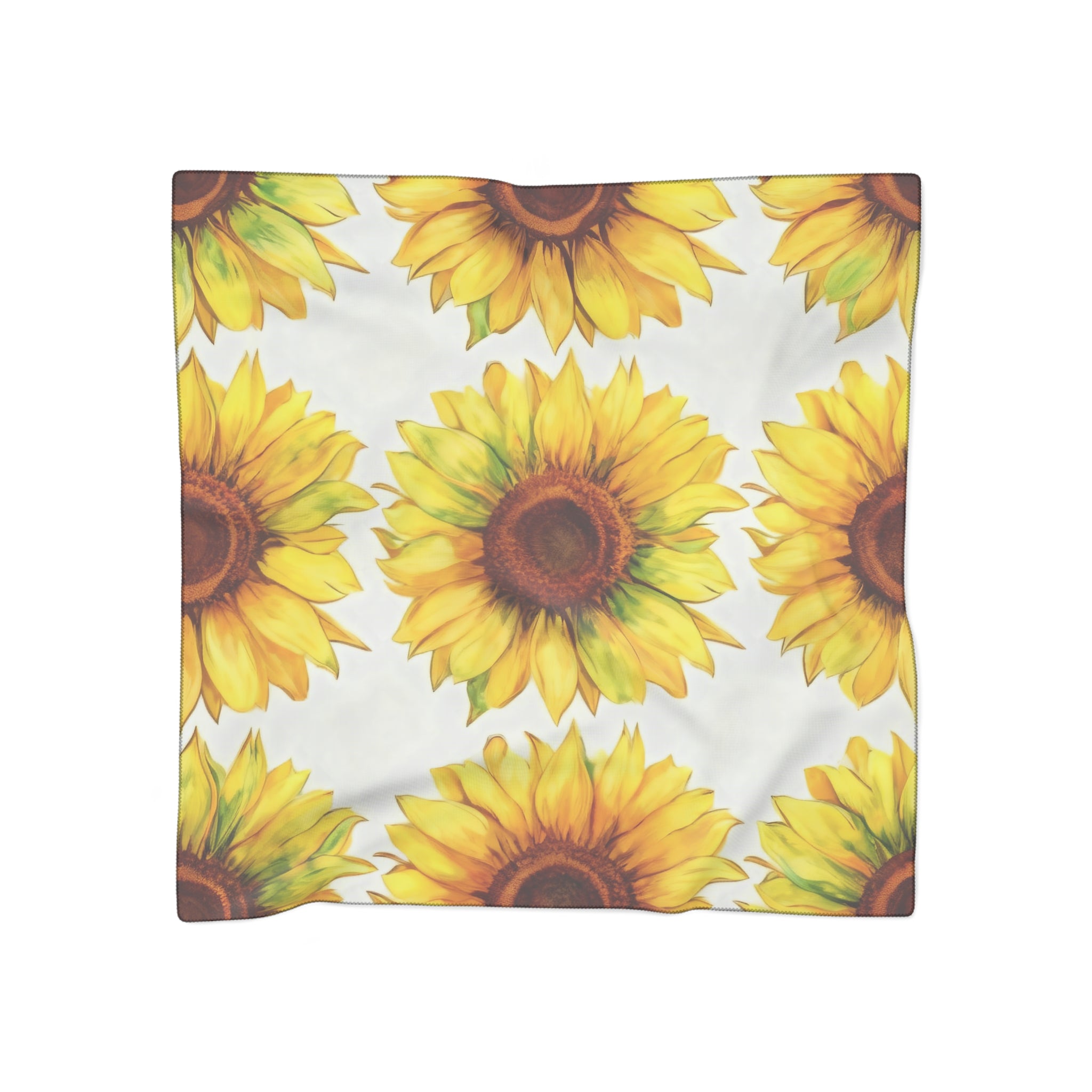 Sunflowers Silk-Look Scarf — Sunflowers Graphic Print