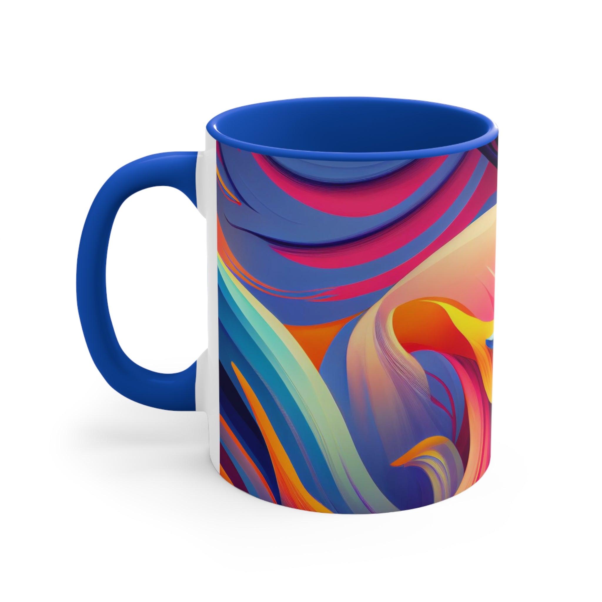 Colorful Wavy Accent Mug — 11oz Bright Ceramic Coffee Cup