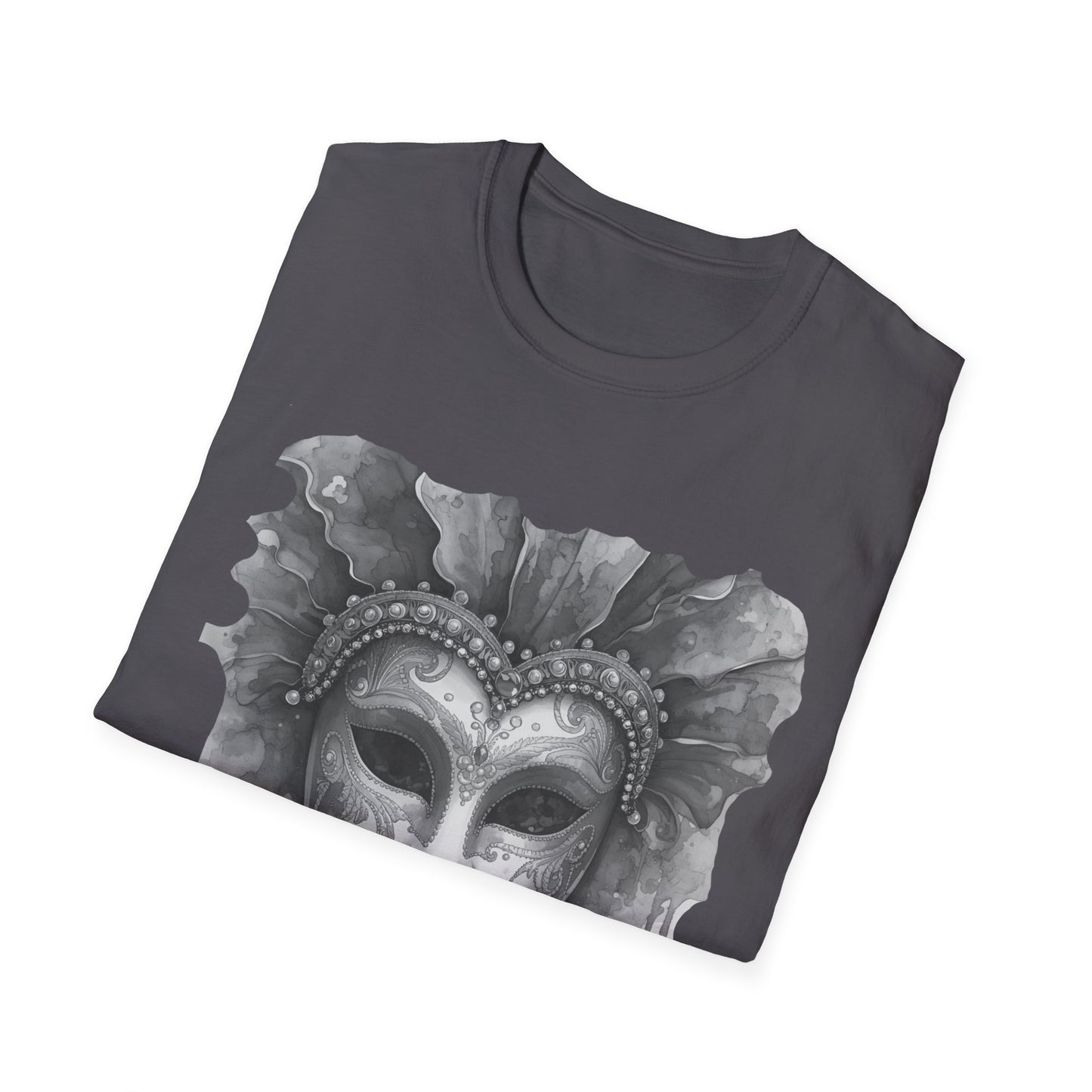 Masquerade Face T-Shirt — "Work in Progress" Watercolor Mask Tee