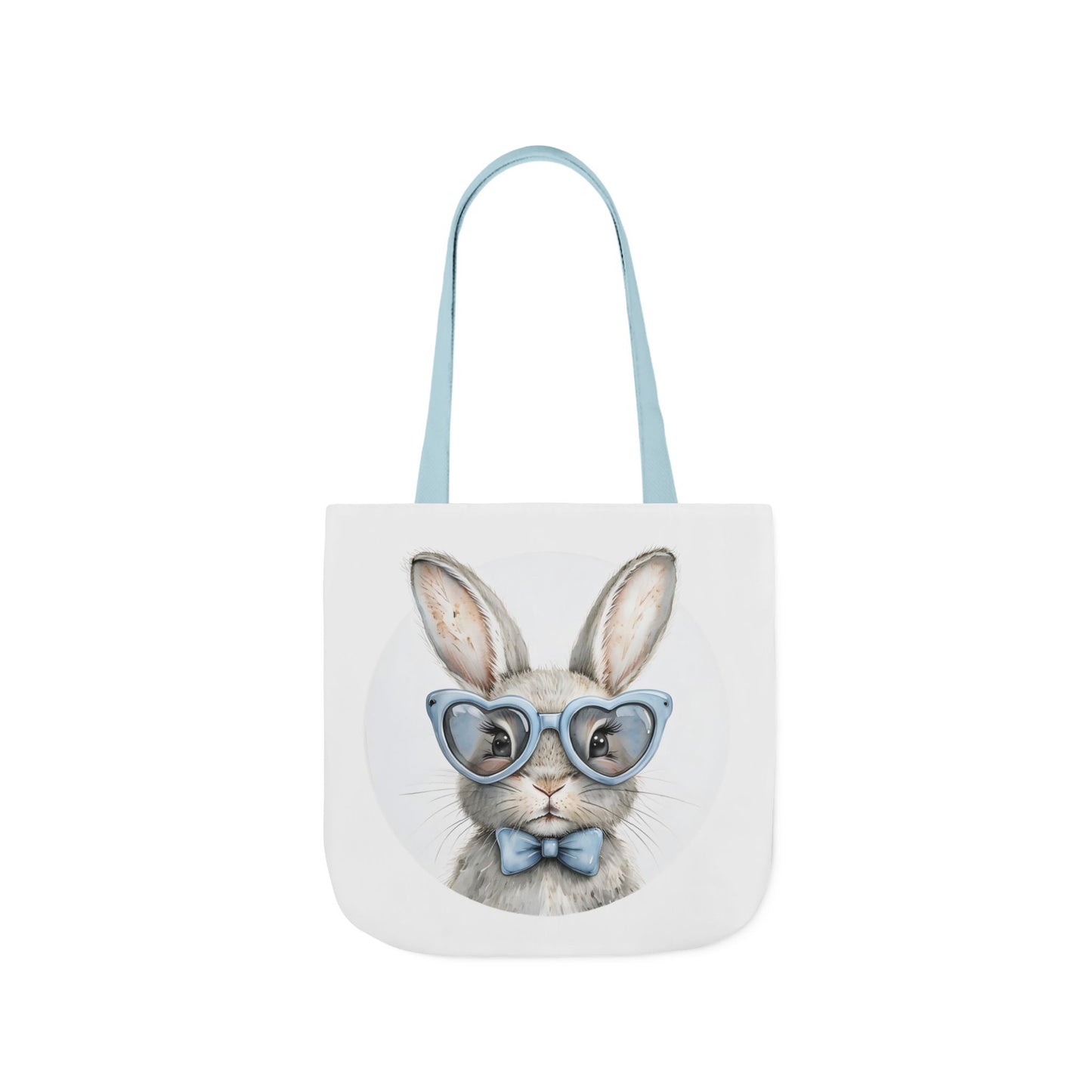 Cute Double Sided Bunny Canvas Tote Bag, Eco-Friendly Shopping Bag, Easter Gift, Spring Style Tote, Bunny Lover's Tote, 3-Color Straps