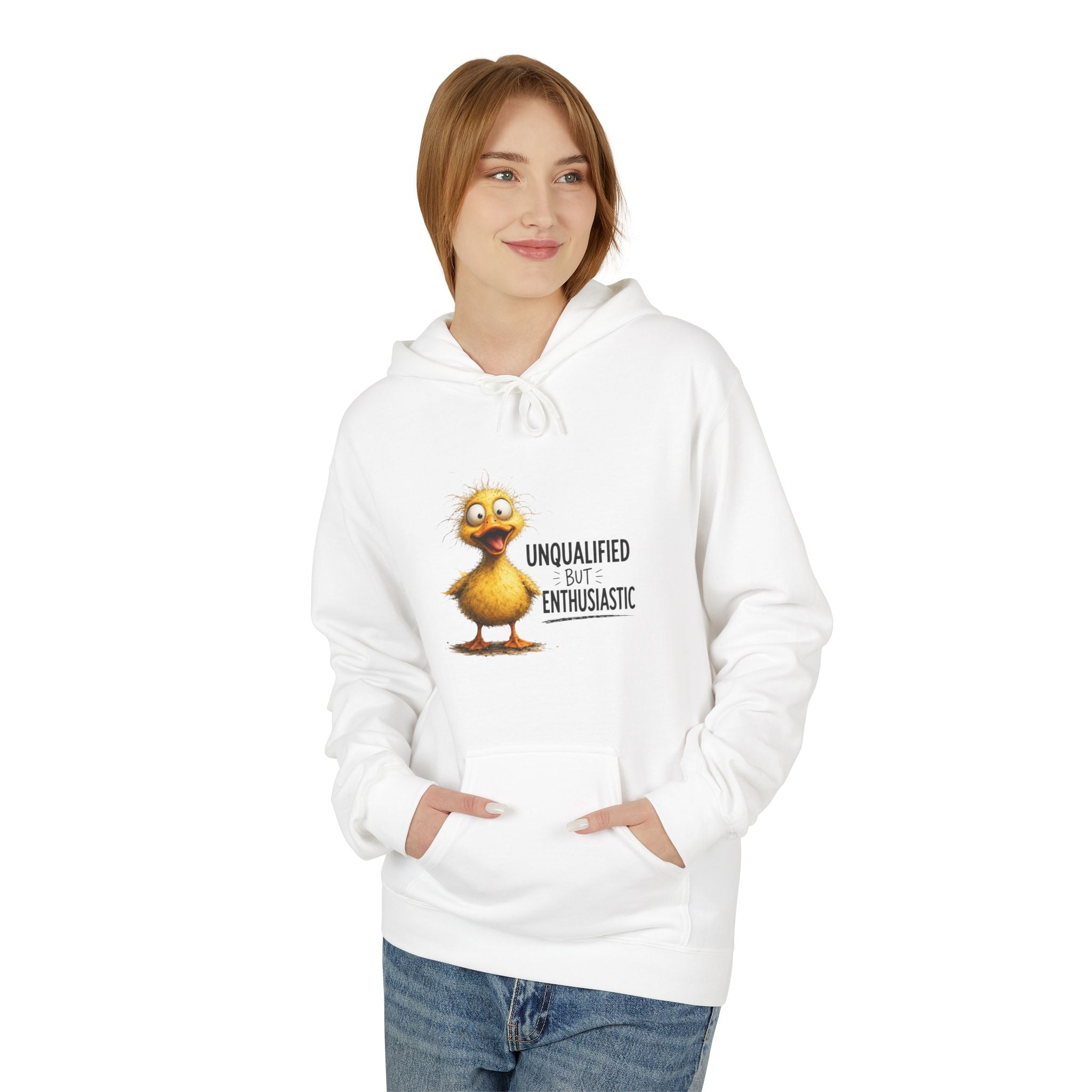 Unqualified But Enthusiastic Duck Graphic Hoodie