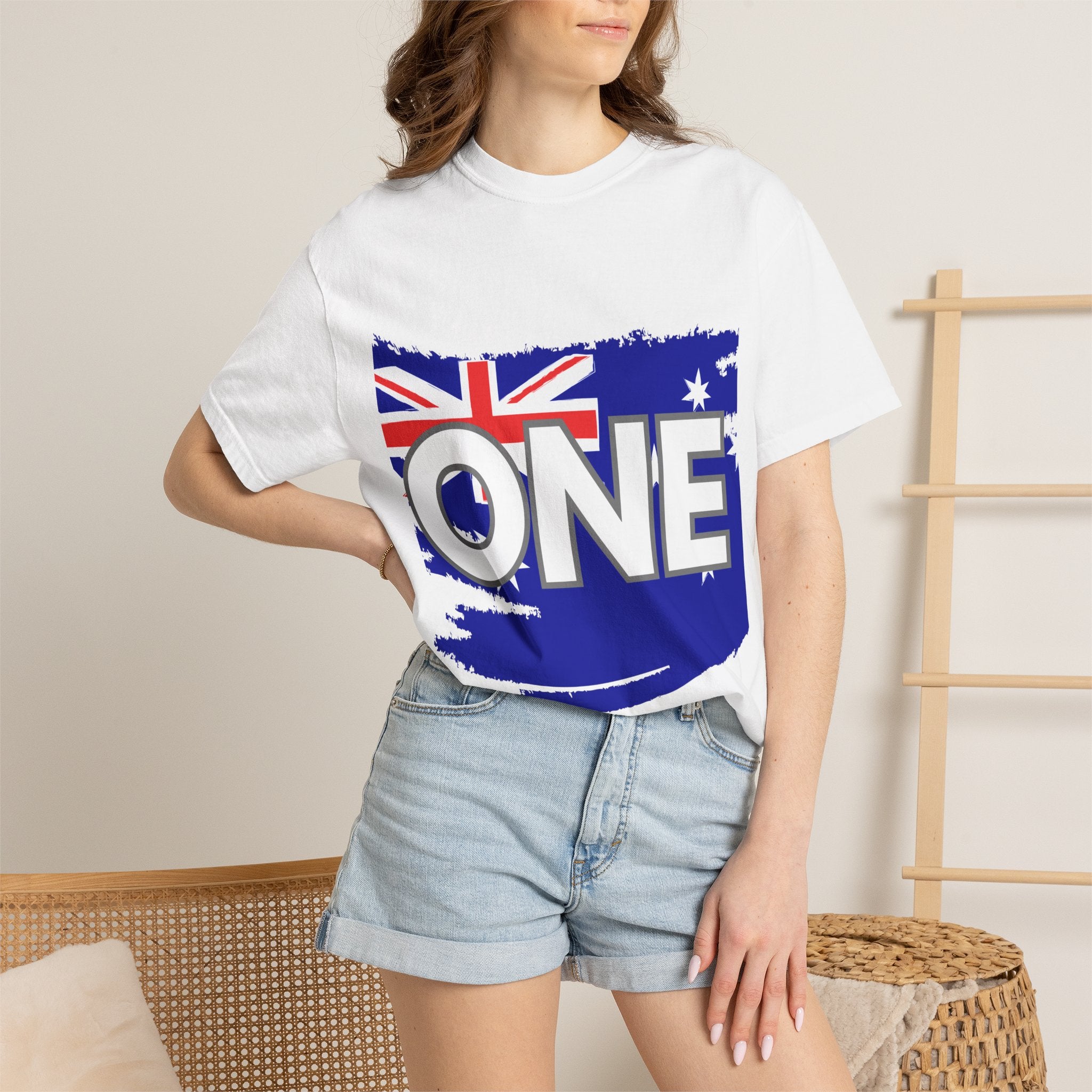 ONE Australia Unity T-Shirt — Aussie Torn Flag Map Graphic Tee