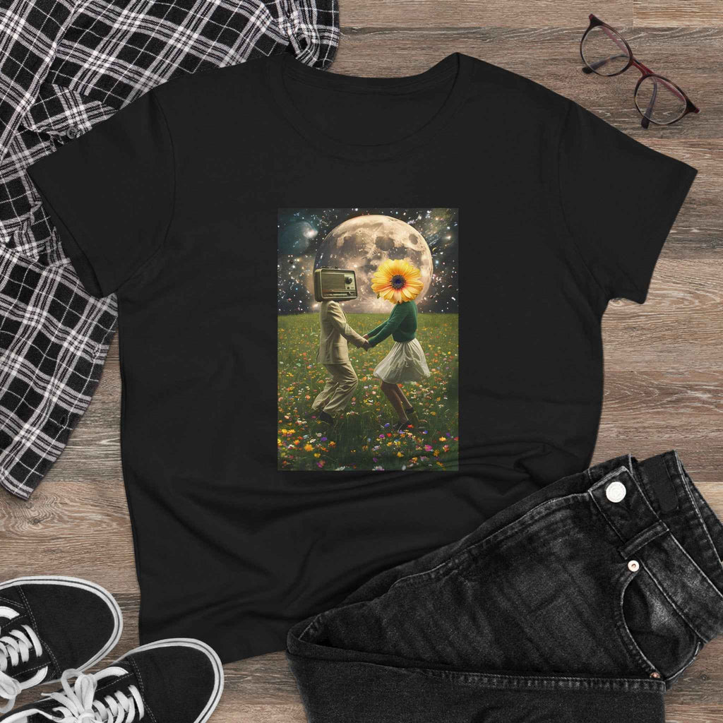 Whimsical Magic Grows Women's Tee, Unique Cotton T-Shirt, Wild Nature Graphic Shirt, Witchy Gift, Surreal Image