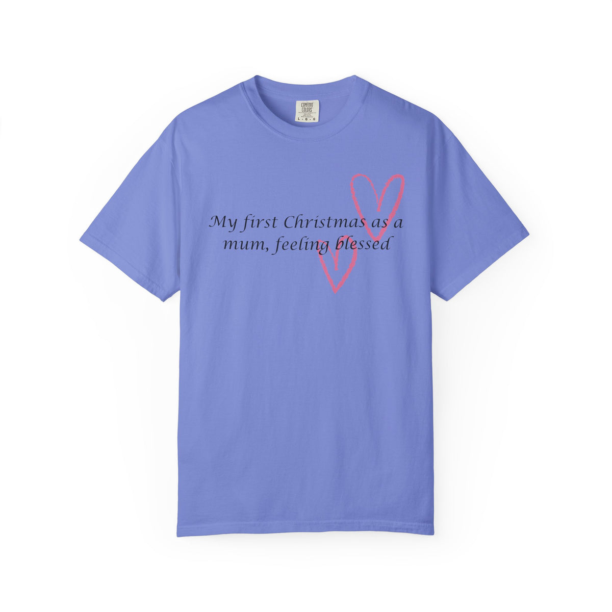 Christmas Mum T-Shirt — “My first Christmas as a mum, feeling blessed” Holiday Tee