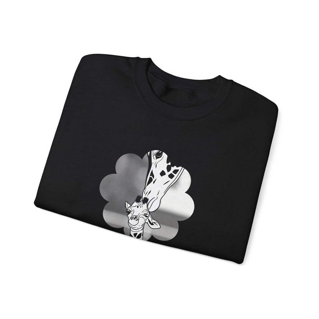 Crewneck Sweatshirt — Cute as a Button Giraffe Graphic