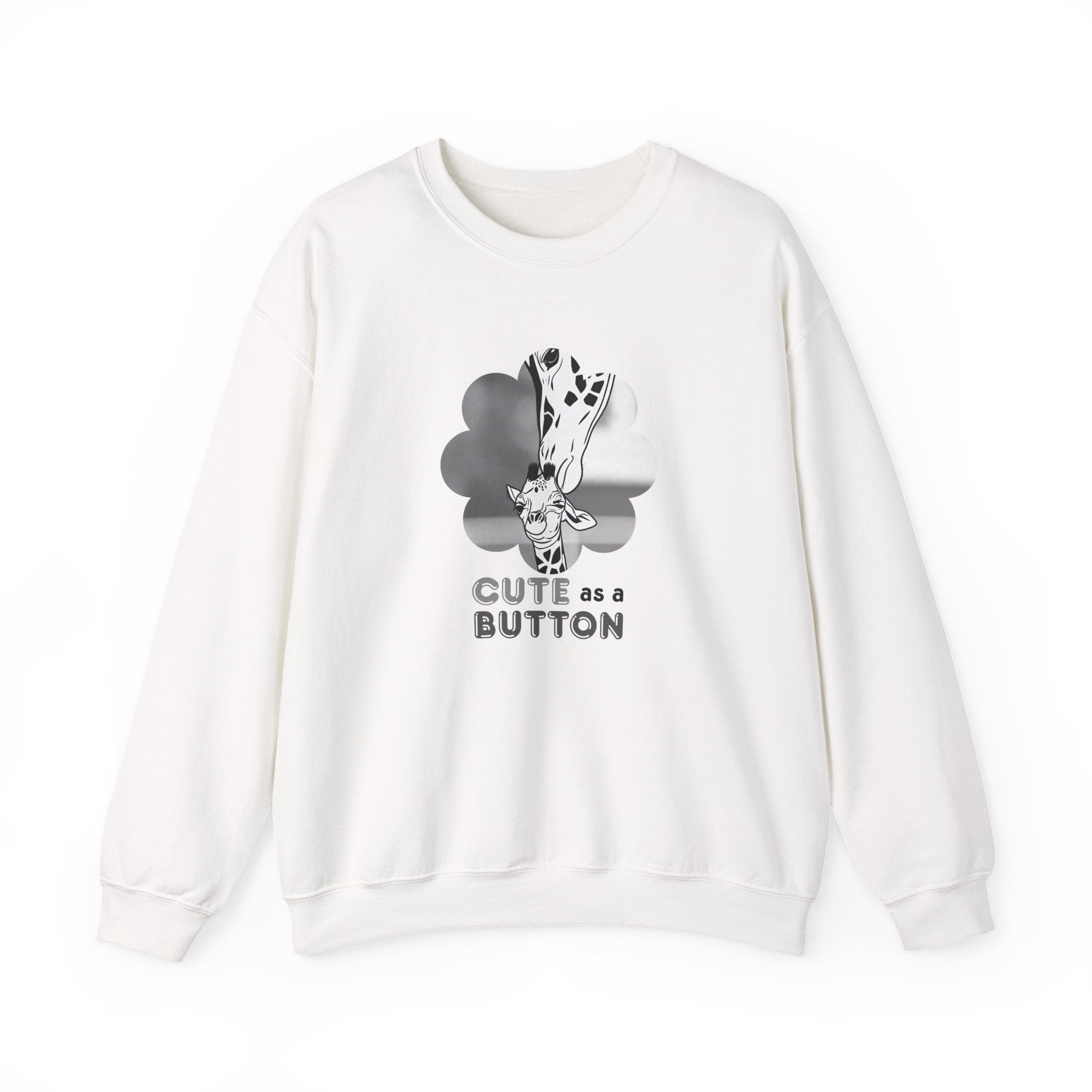 Crewneck Sweatshirt — Cute as a Button Giraffe Graphic