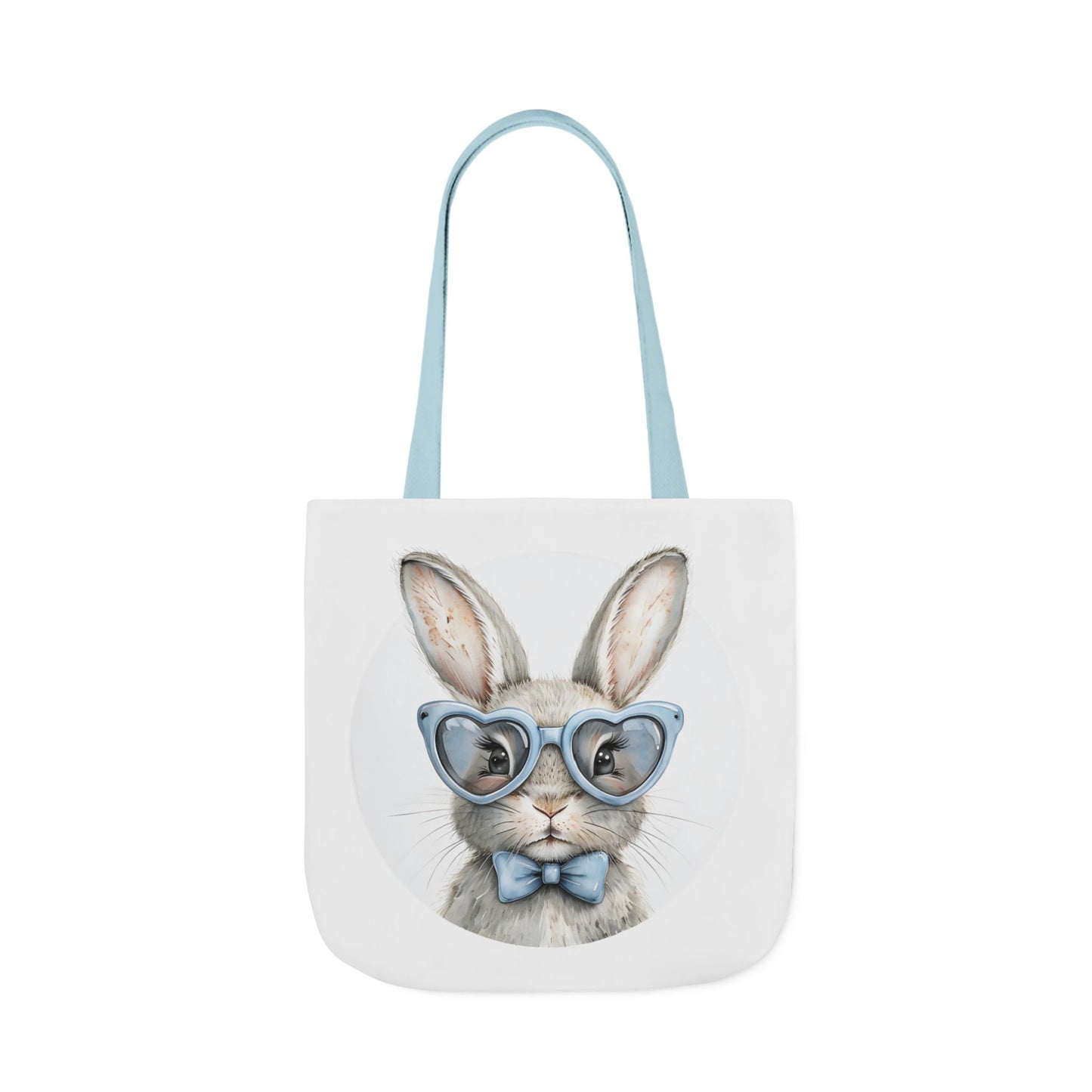 Cute Double Sided Bunny Canvas Tote Bag, Eco-Friendly Shopping Bag, Easter Gift, Spring Style Tote, Bunny Lover's Tote, 3-Color Straps