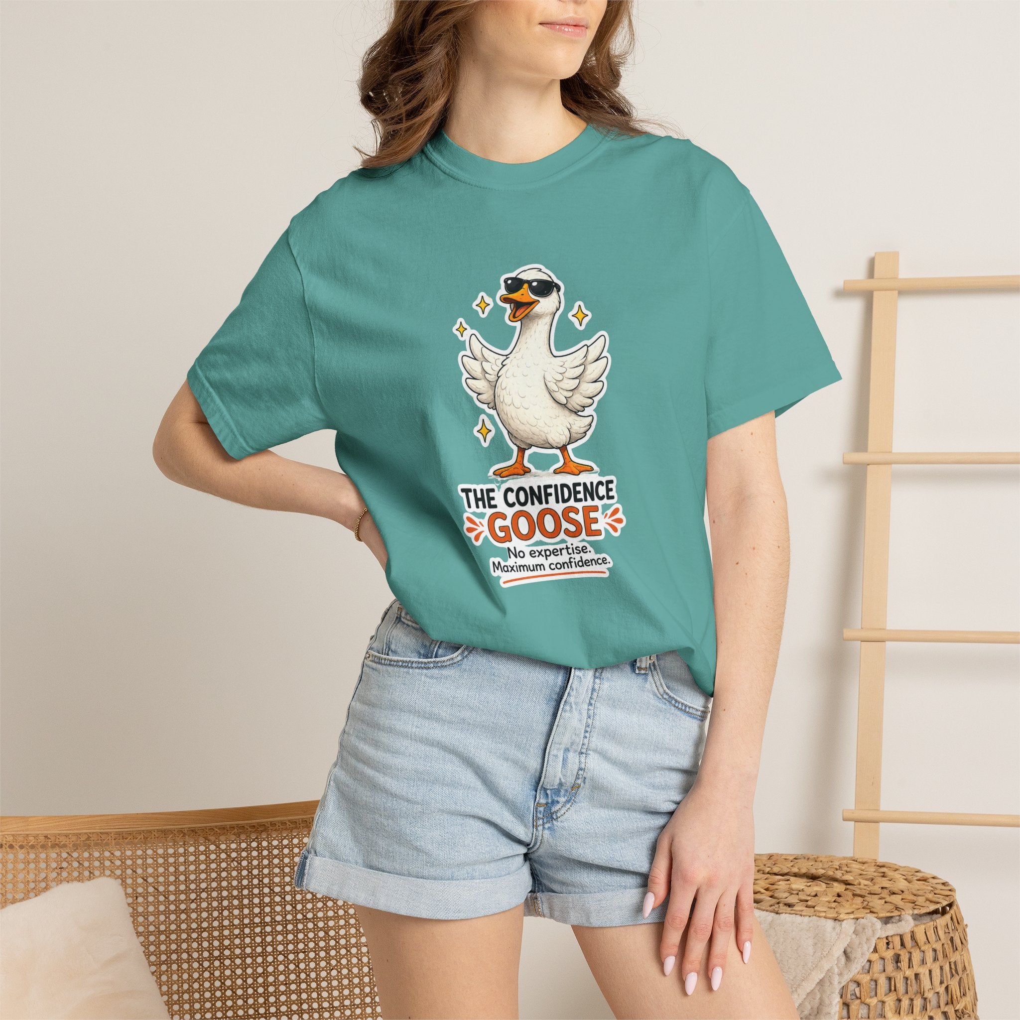 Confidence Goose T-Shirt — Funny Motivational Graphic Tee