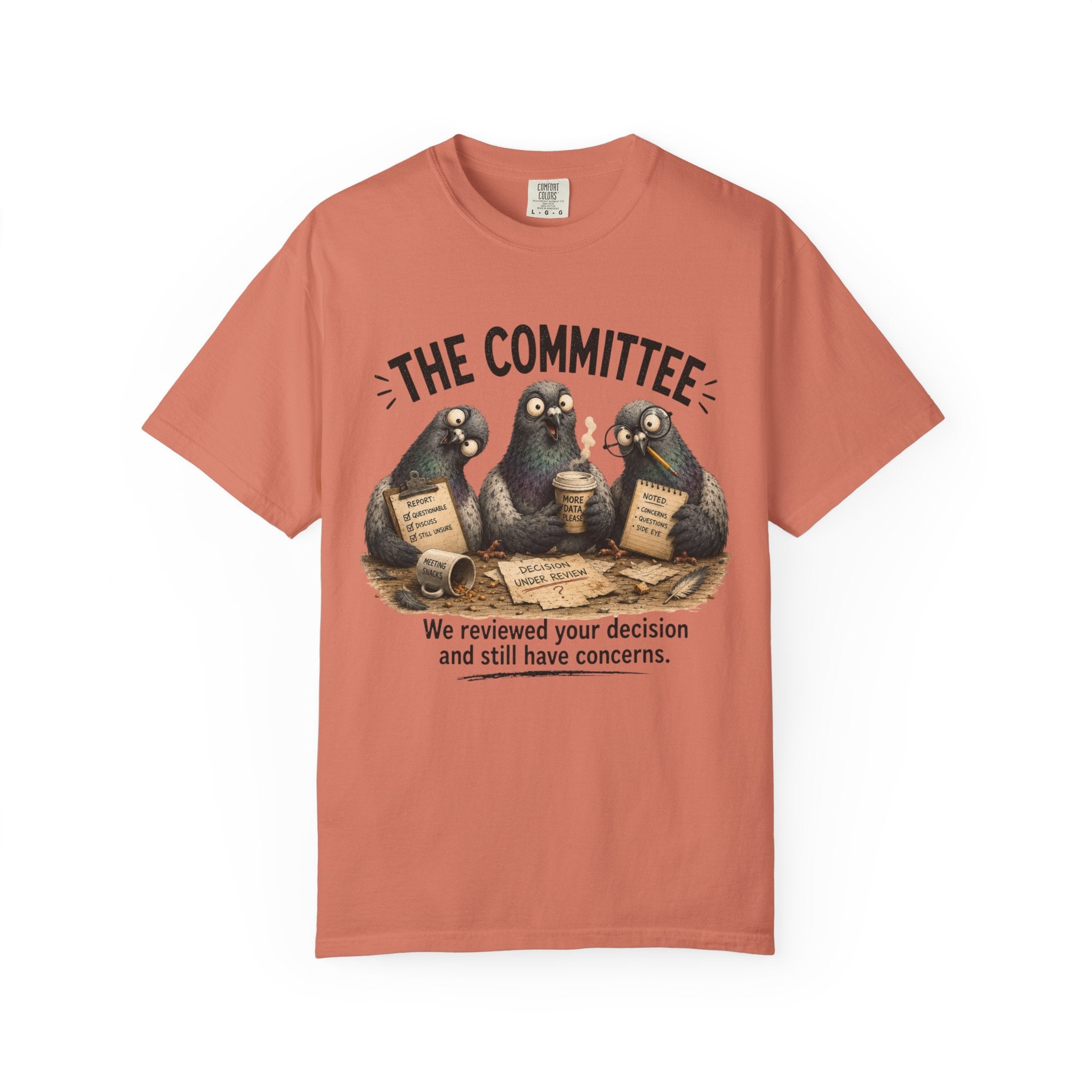 The Committee T-Shirt — Funny Pigeon Reviewers Graphic Tee