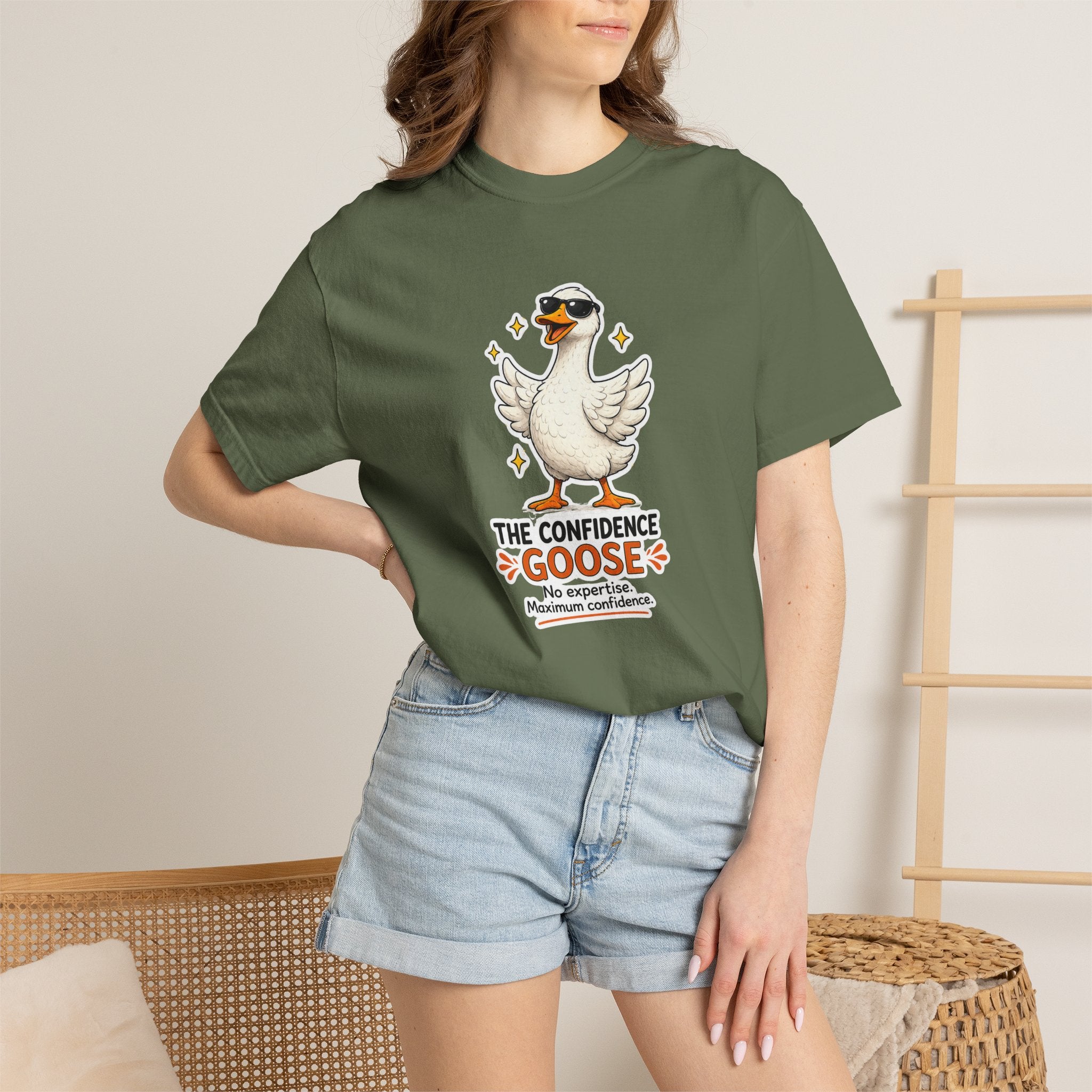 Confidence Goose T-Shirt — Funny Motivational Graphic Tee