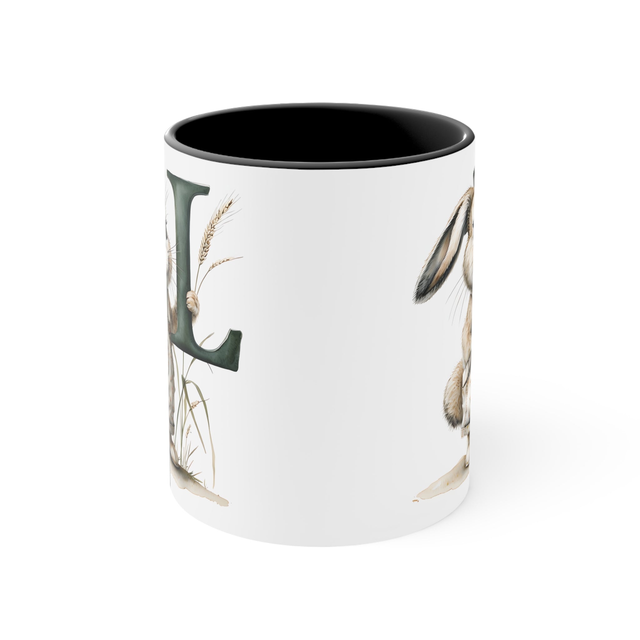 Whimsical Letter L Bunny Initial Mug | Colourful Accent Mugs, Gift for Coffee Lovers, Cute Kitchen Decor, Easter, Spring