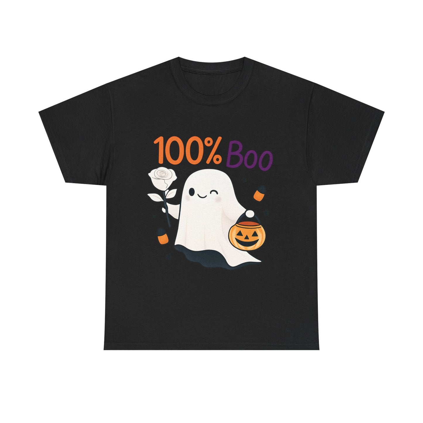 100% Boo Ghost Tee - Cute Halloween Unisex Shirt, Spooky T-Shirt, Halloween Costume Top, Fall Apparel, Ghost Lovers Gift