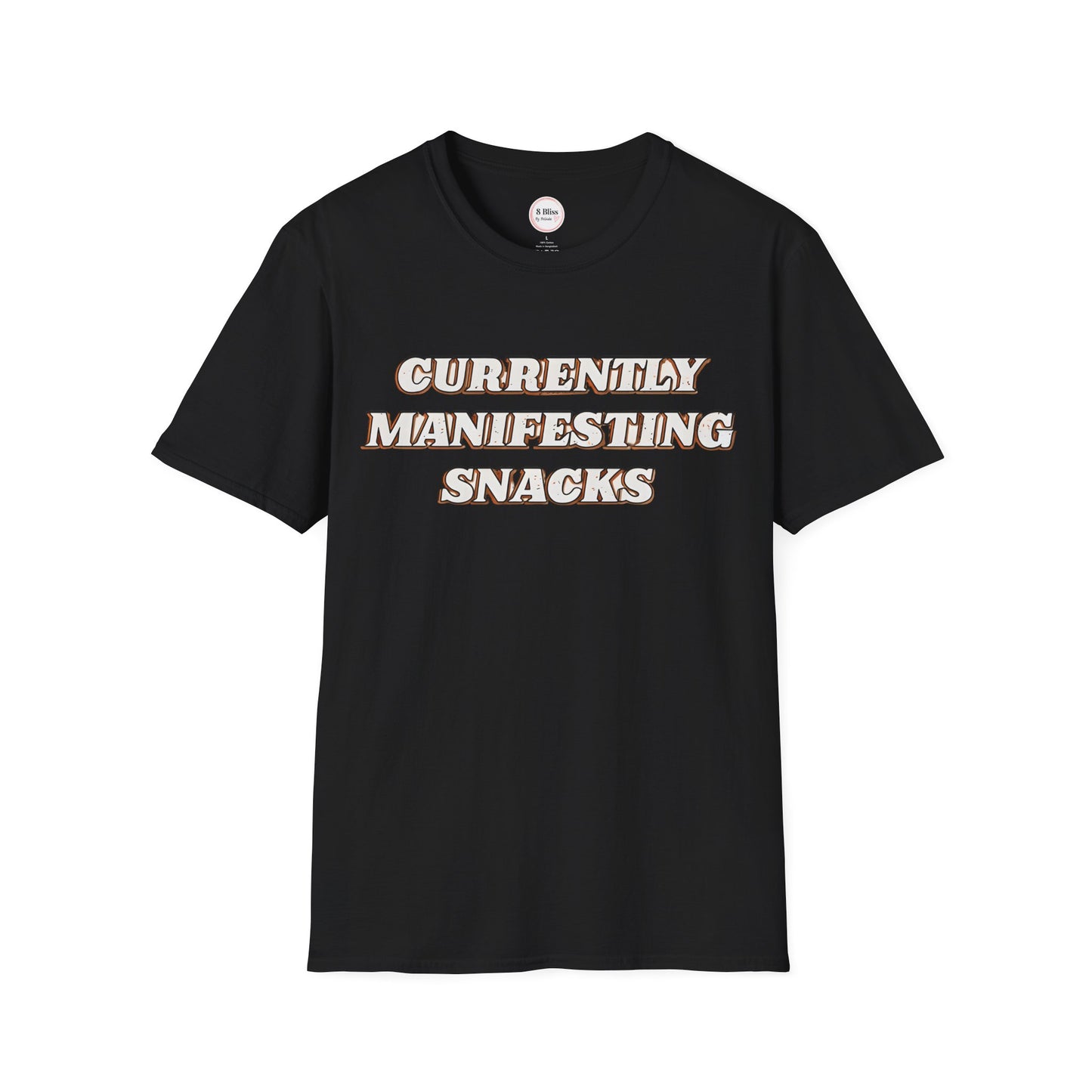 Currently Manifesting Snacks T-Shirt, Affirmation Tee, Motivational Shirt, Gift for Foodies, Everyday Casual Wear