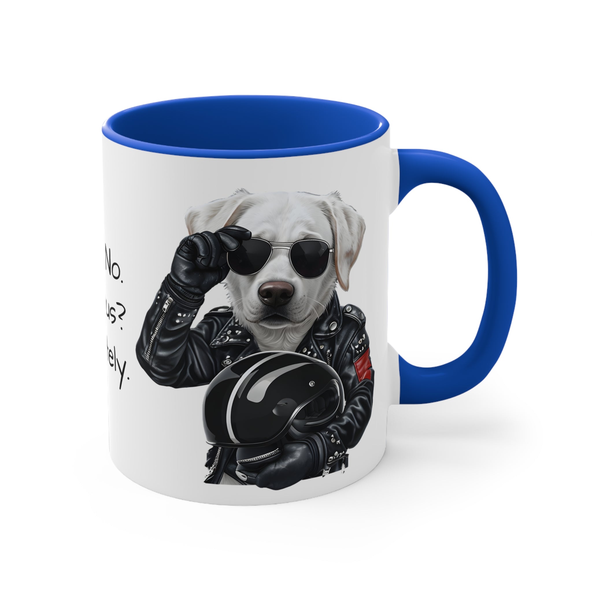 Labrador in a Motorbike Outfit Accent Mug I Feel the Need for Treats Fun Pet Lover Gift for Dog Moms & Dads