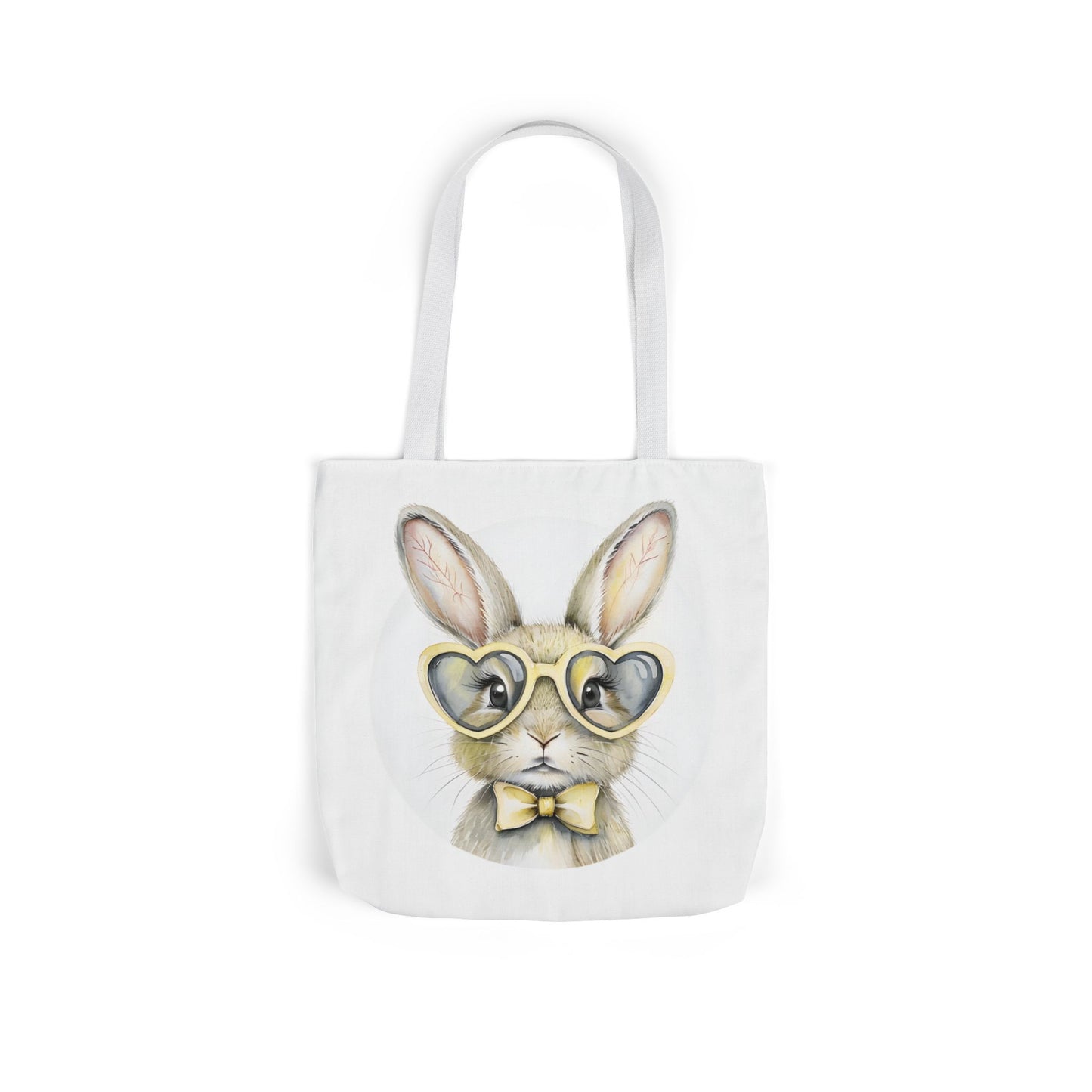 Chic Double Sided Bunny Canvas Tote Bag, Cute Eco-Friendly Shopper, Rabbit Gift, Spring Picnic, Easter Tote, Stylish Animal Art