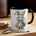 Whimsical Letter W Rabbit Mug, Perfect for Spring Decor, Easter Gifts, Coffee Lovers, and Cute Kitchenware, Bunny Coffee Cup