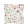 Pastel Delicate Floral Silk-Look Scarf — Soft Garden Print