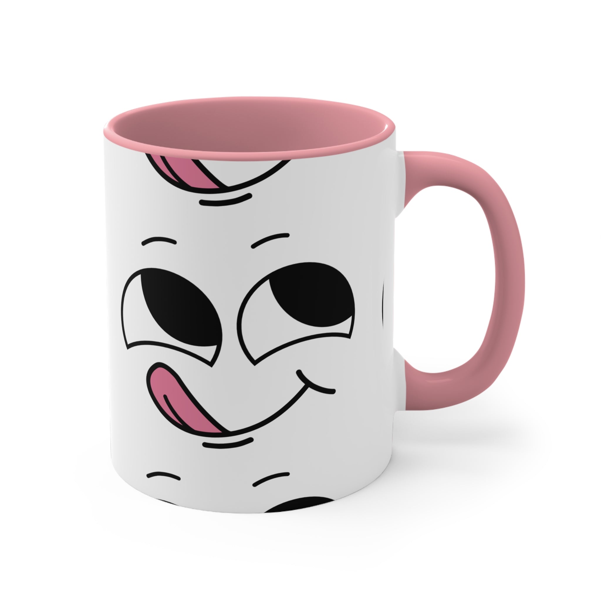Quirky PINK Tongue Face Outline Accent Mug 11oz