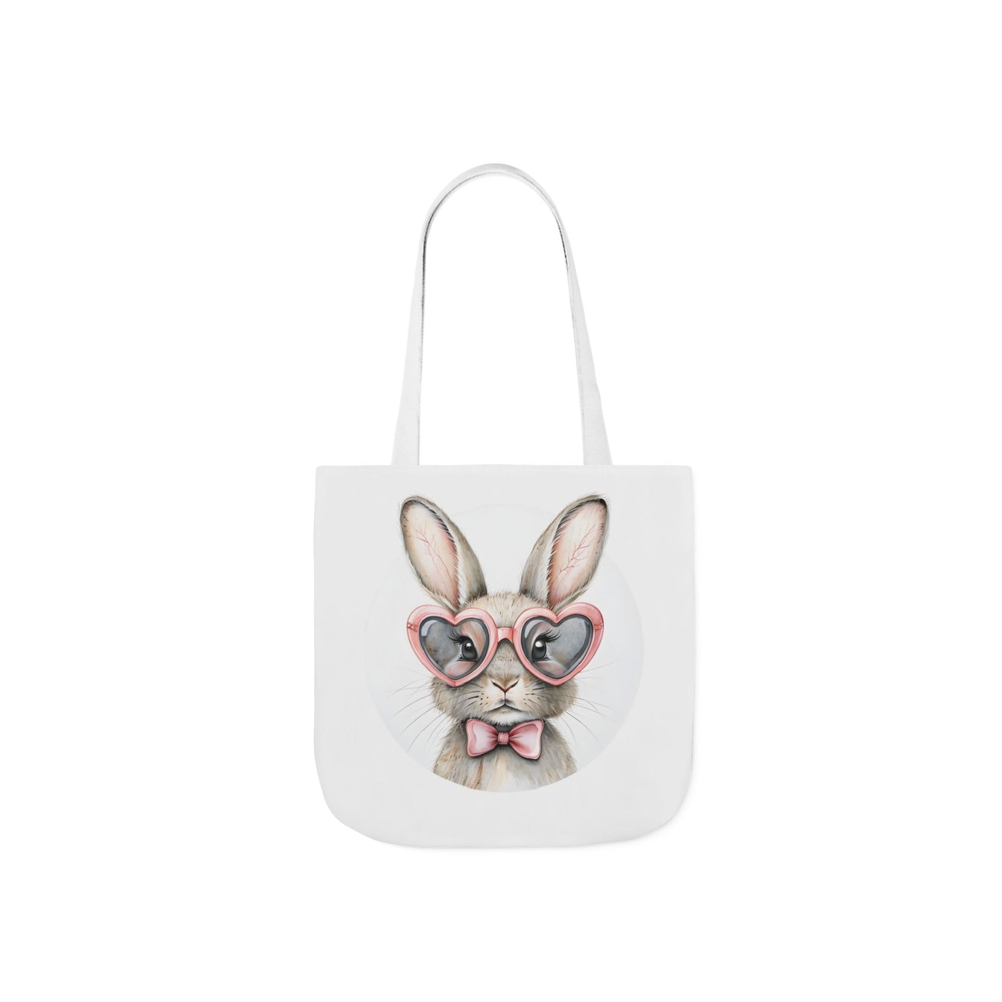 Cute Double Sided Bunny Canvas Tote Bag, Eco-Friendly Shopping Bag, Easter Gift, Spring Style Tote, Bunny Lover's Tote 3-Color Straps