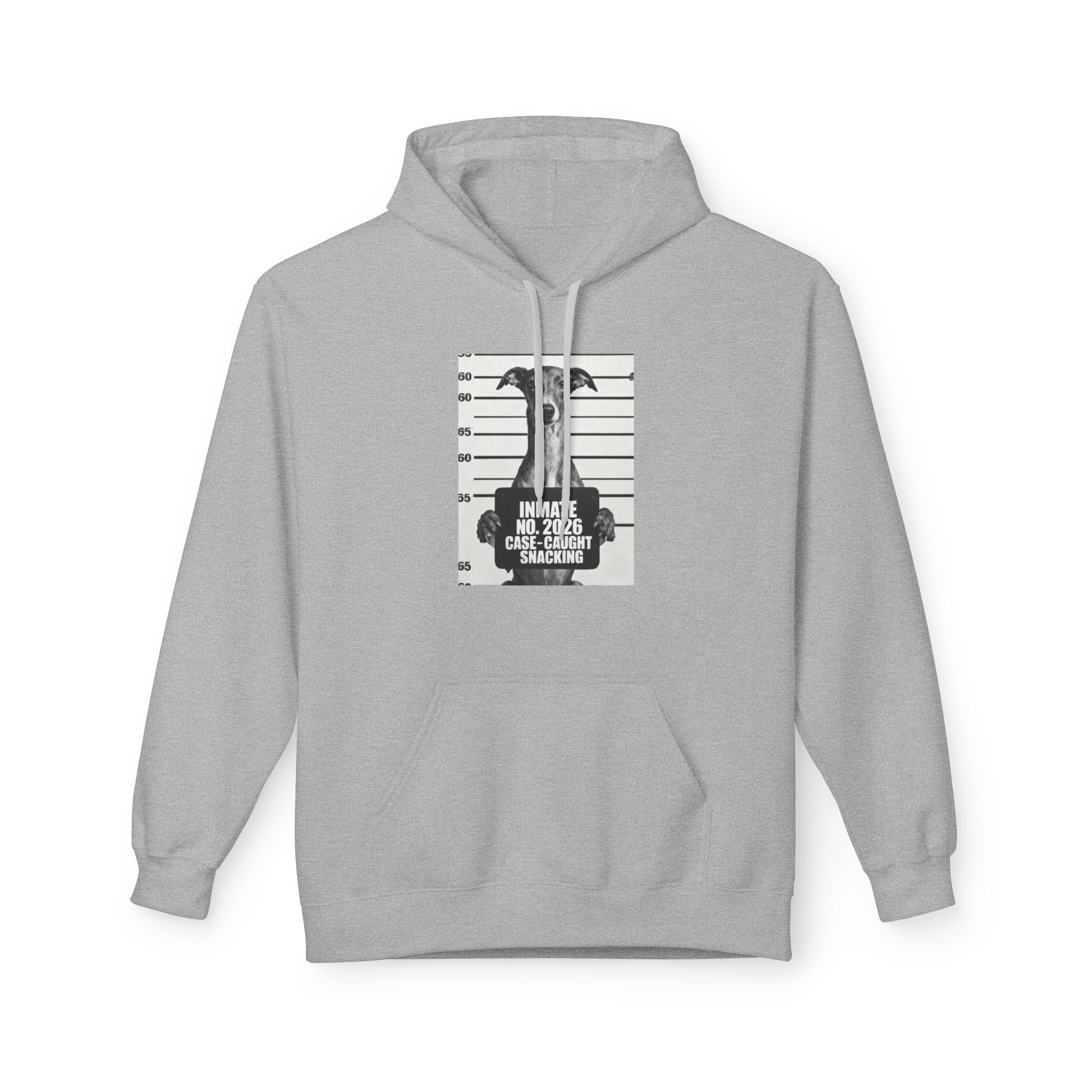 Sport grey hoodie with front graphic print, hood, and kangaroo pocket.