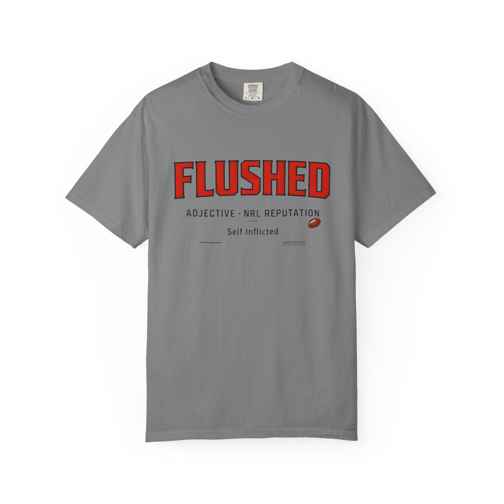 Flushed Graphic T-Shirt — 'Flushed' Sports Humour Tee with Definition Print